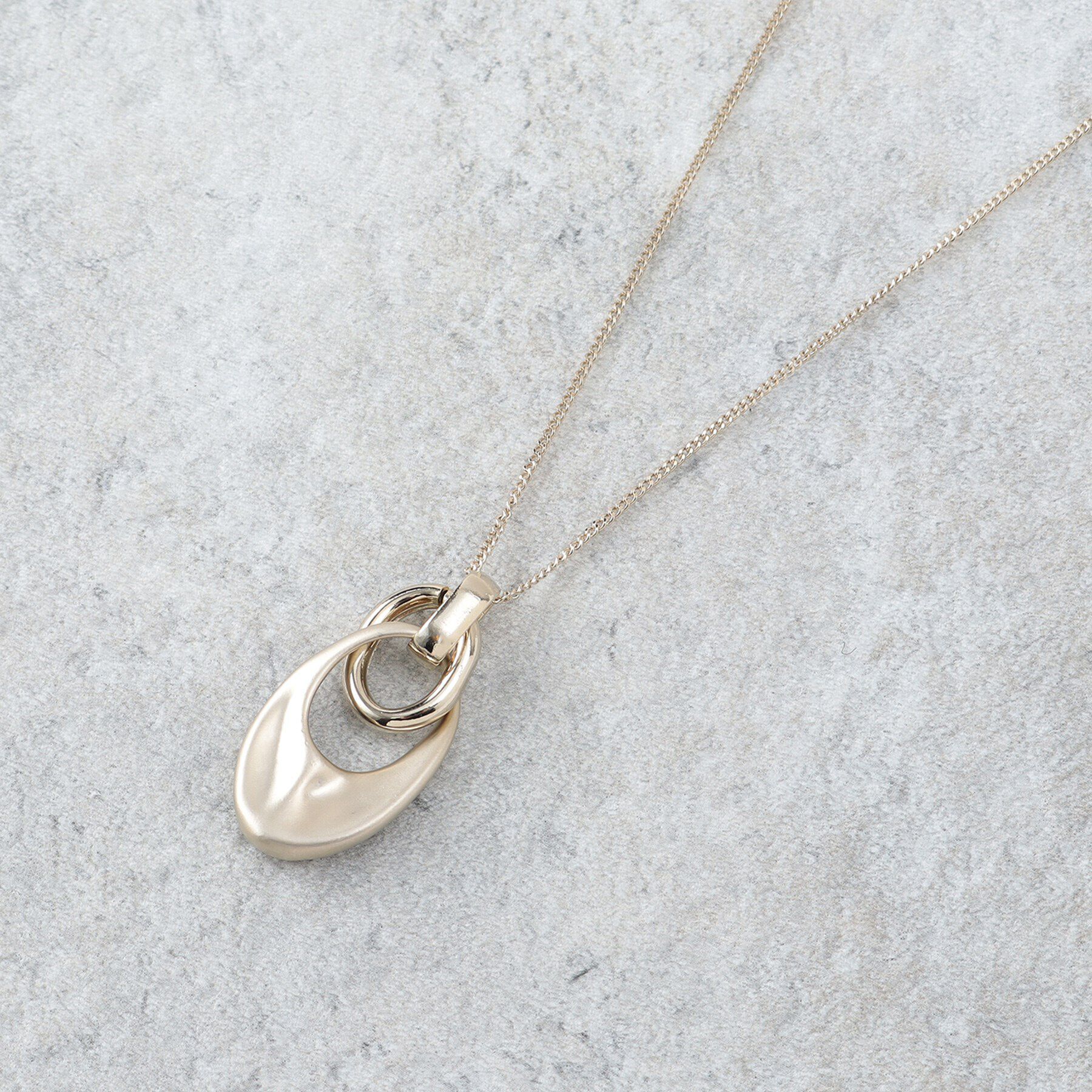 OPAQUE.CLIP「2連リングロングネックレス」|ネックレス|ゴールド(007)