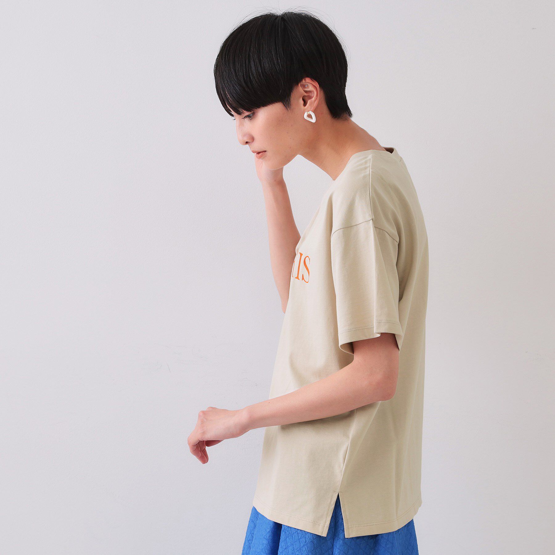 OPAQUE.CLIP「フロッキーロゴTシャツ【洗濯機洗い可】」|Tシャツ・カットソー|