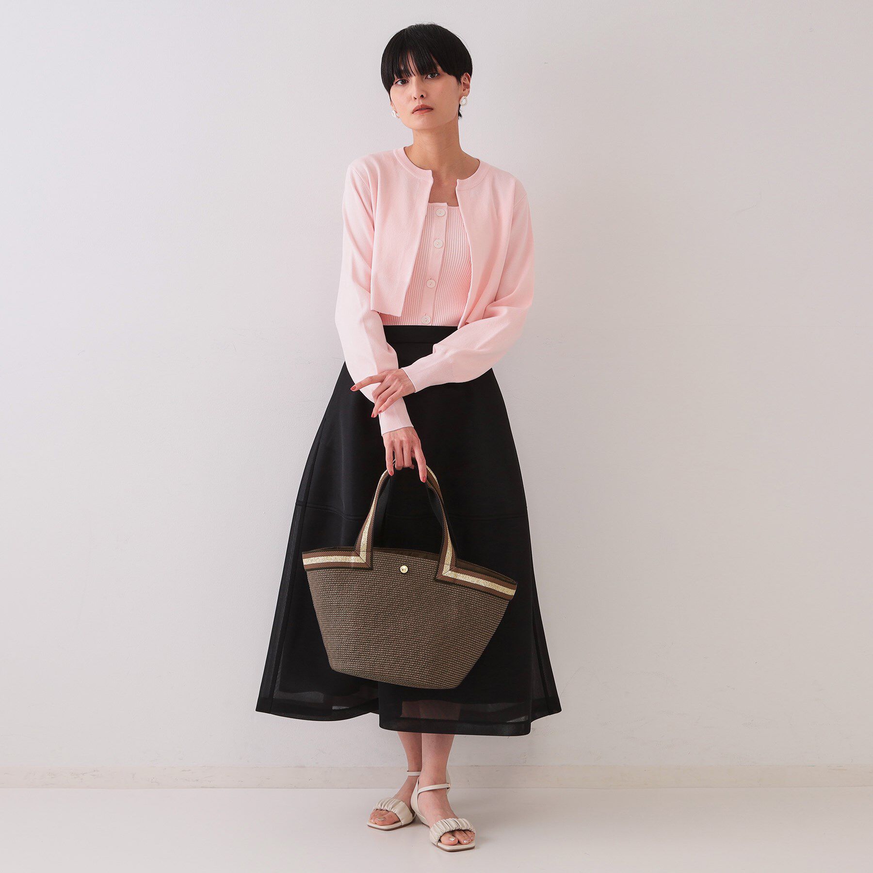 OPAQUE.CLIP「バスケット調デザインテープトートバッグ」|トートバッグ|