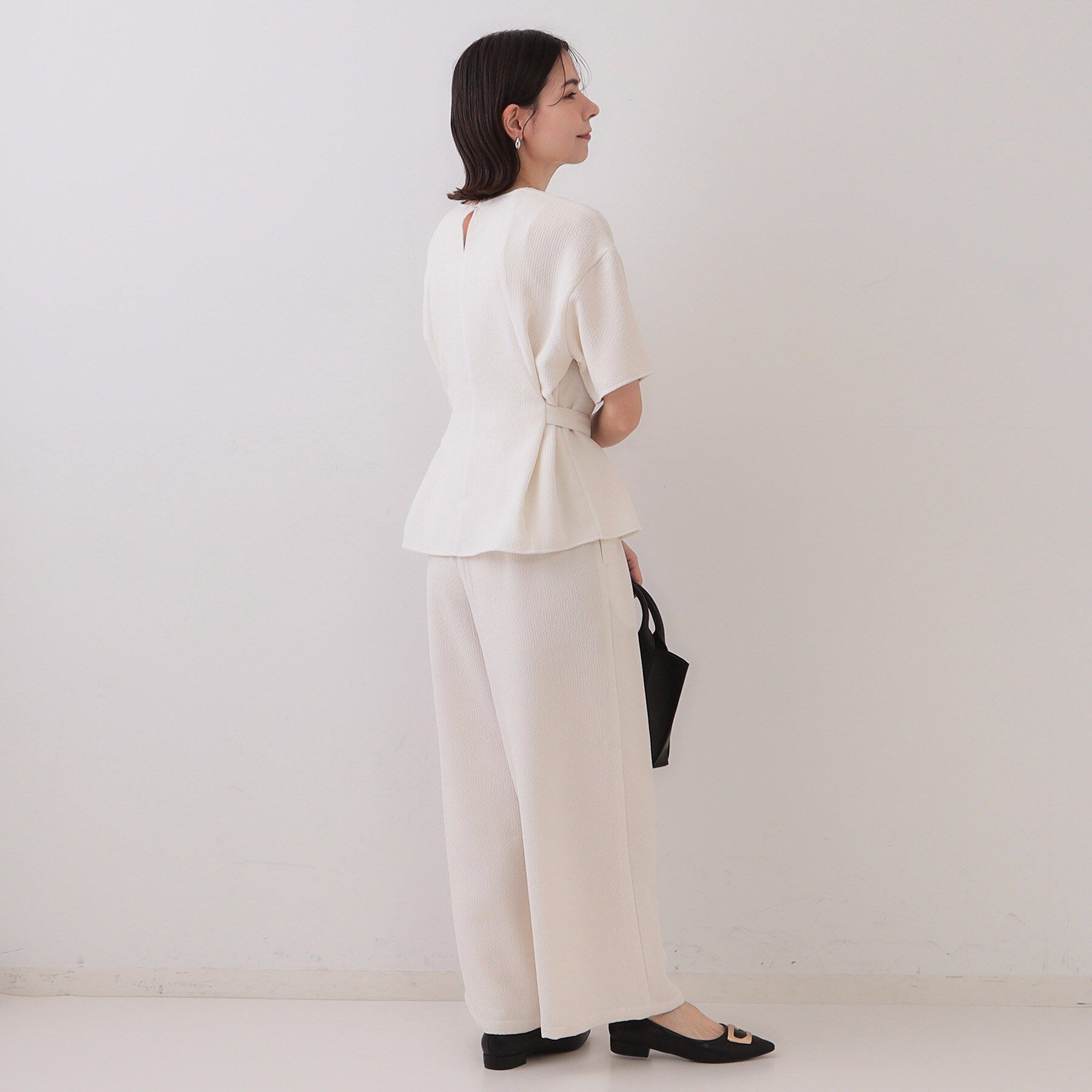 OPAQUE.CLIP「ストレッチジャカードイージーワイドパンツ/セットアップ対応可【洗濯機洗い可】」|その他|