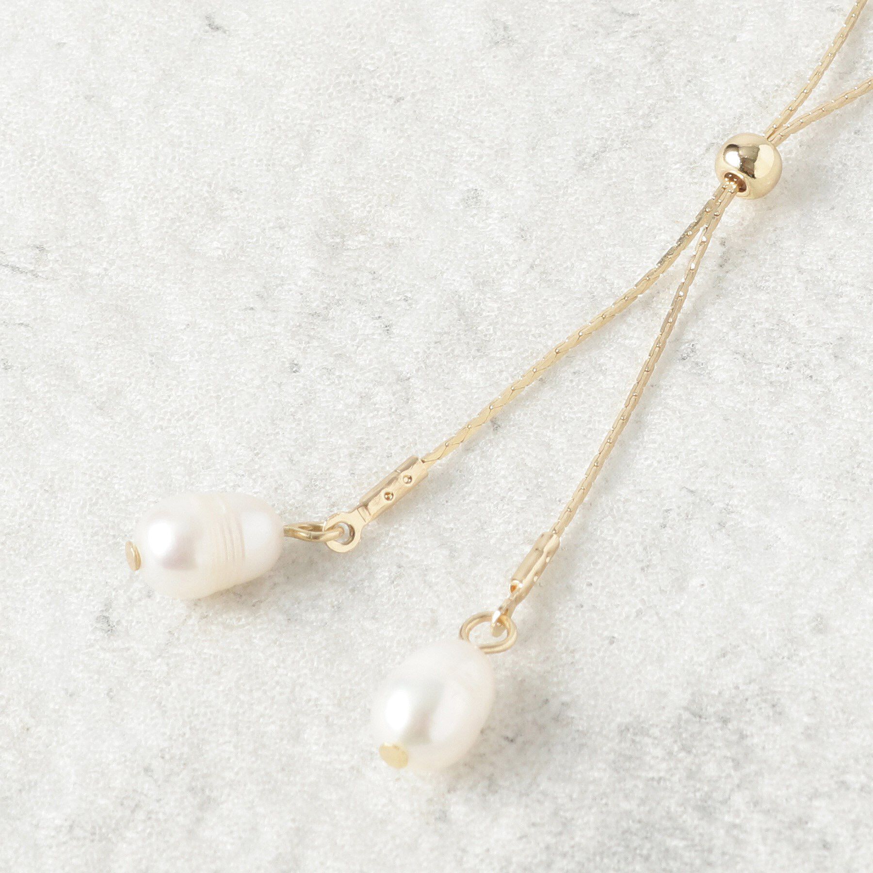 OPAQUE.CLIP「淡水パールスライドネックレス」|ネックレス|