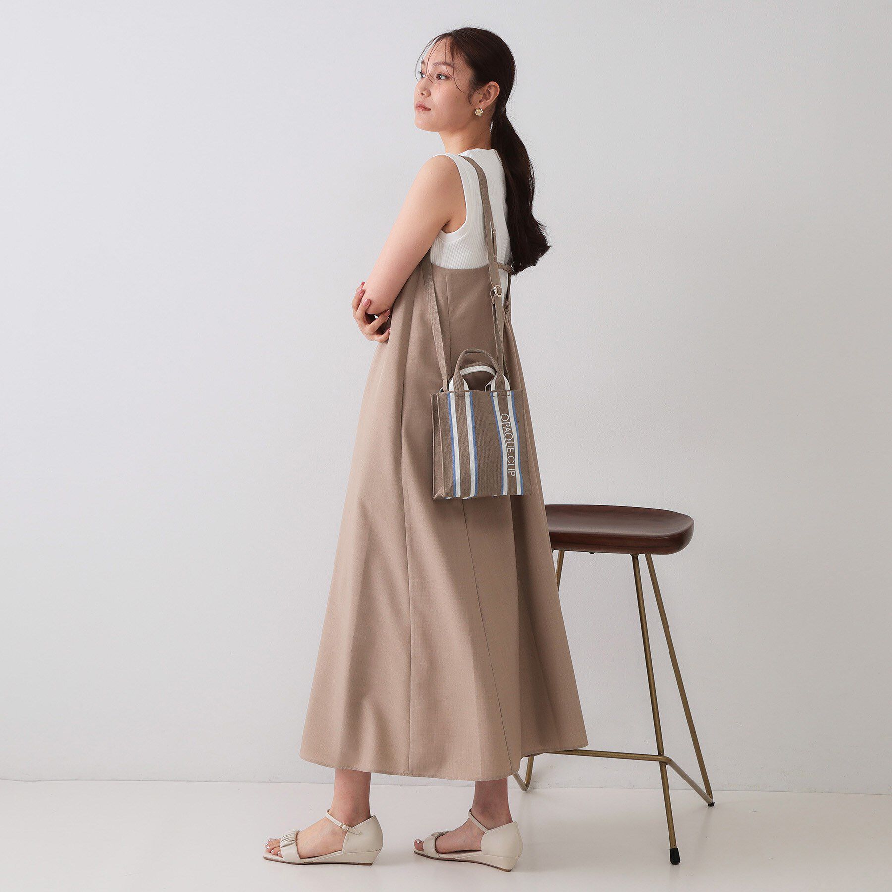 OPAQUE.CLIP「【2WAY】ラインハンドルスクエアニットミニショルダーバッグ」|ショルダー・メッセンジャー|