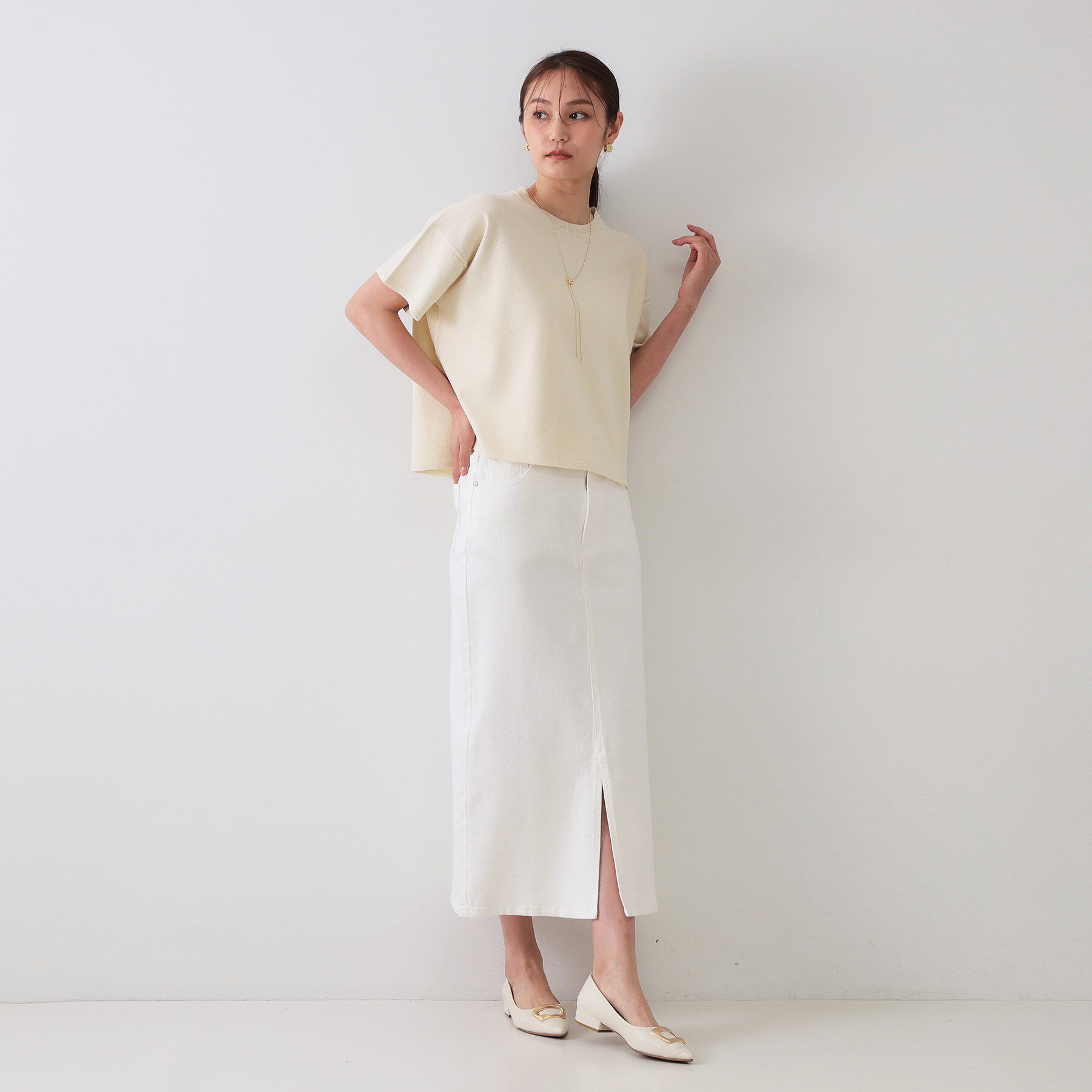 OPAQUE.CLIP「スパンコールサマーニット【洗濯機洗い可/抗ピル】」|ニット・セーター|