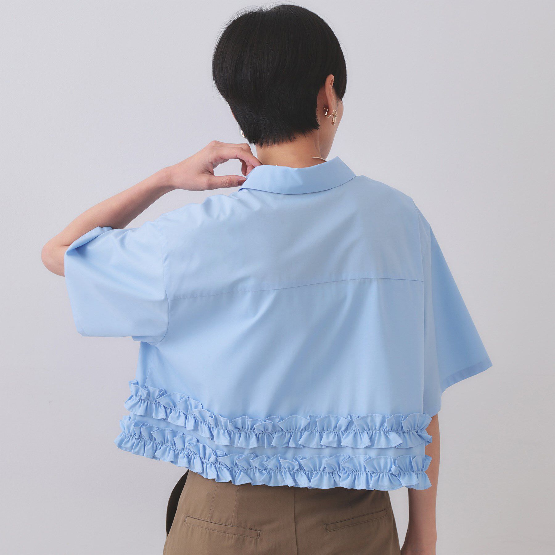 OPAQUE.CLIP「裾フリルシャツ【洗濯機洗い可】」|シャツ・ブラウス|