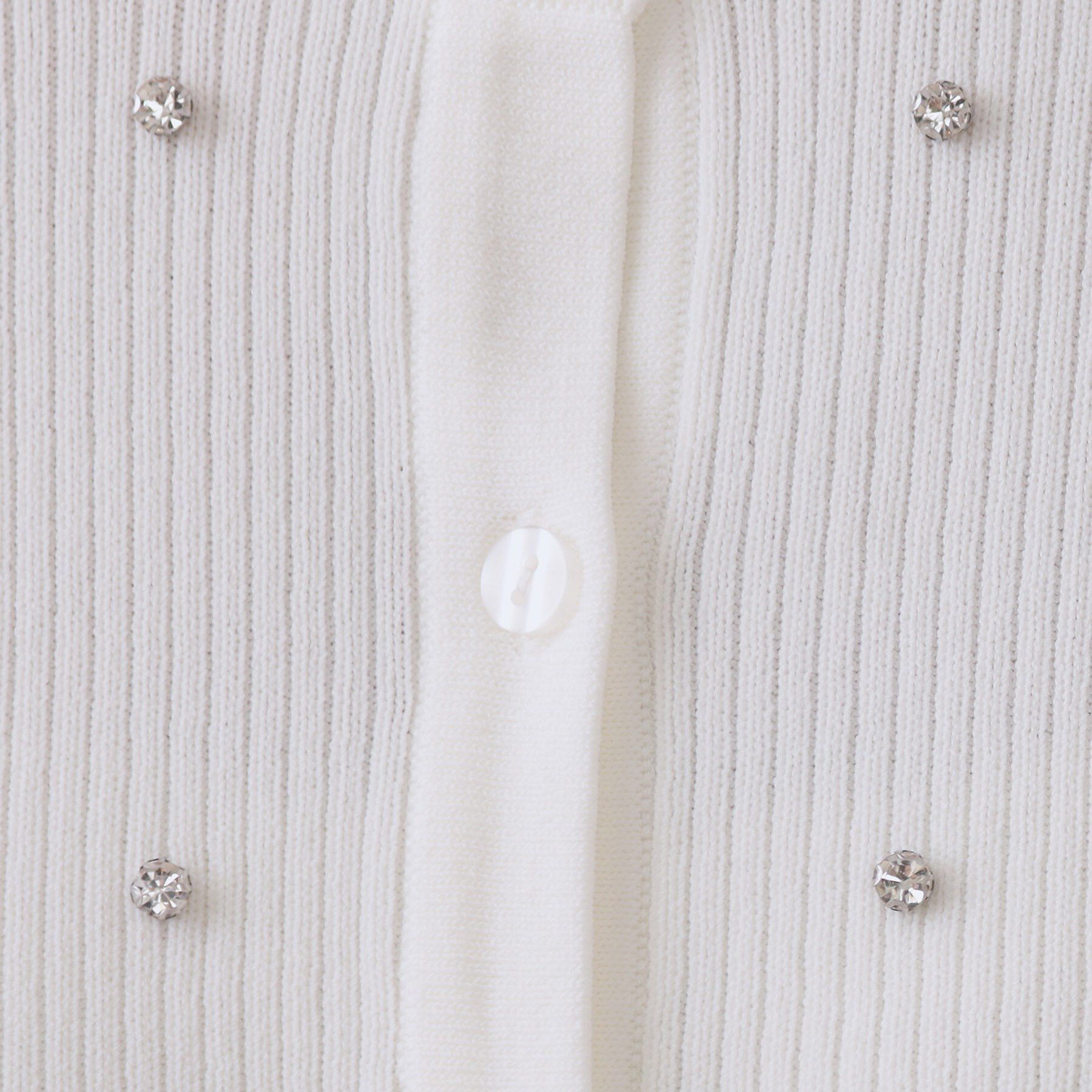 OPAQUE.CLIP「フロントビジューリブニットカーディガン【洗濯機洗い可/抗ピル】」|カーディガン|