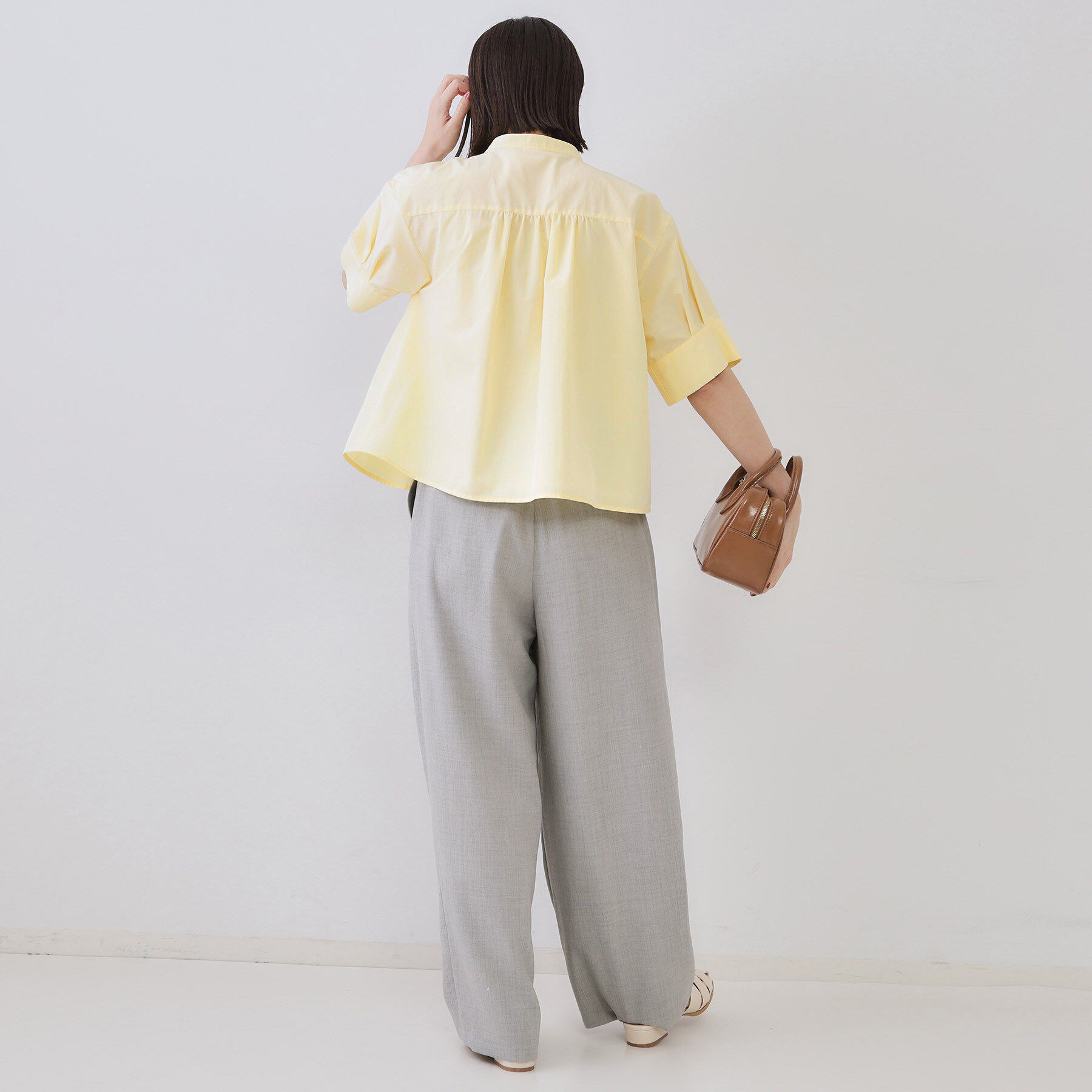 OPAQUE.CLIP「ピンタックフレアシャツ【洗濯機洗い可】」|シャツ・ブラウス|