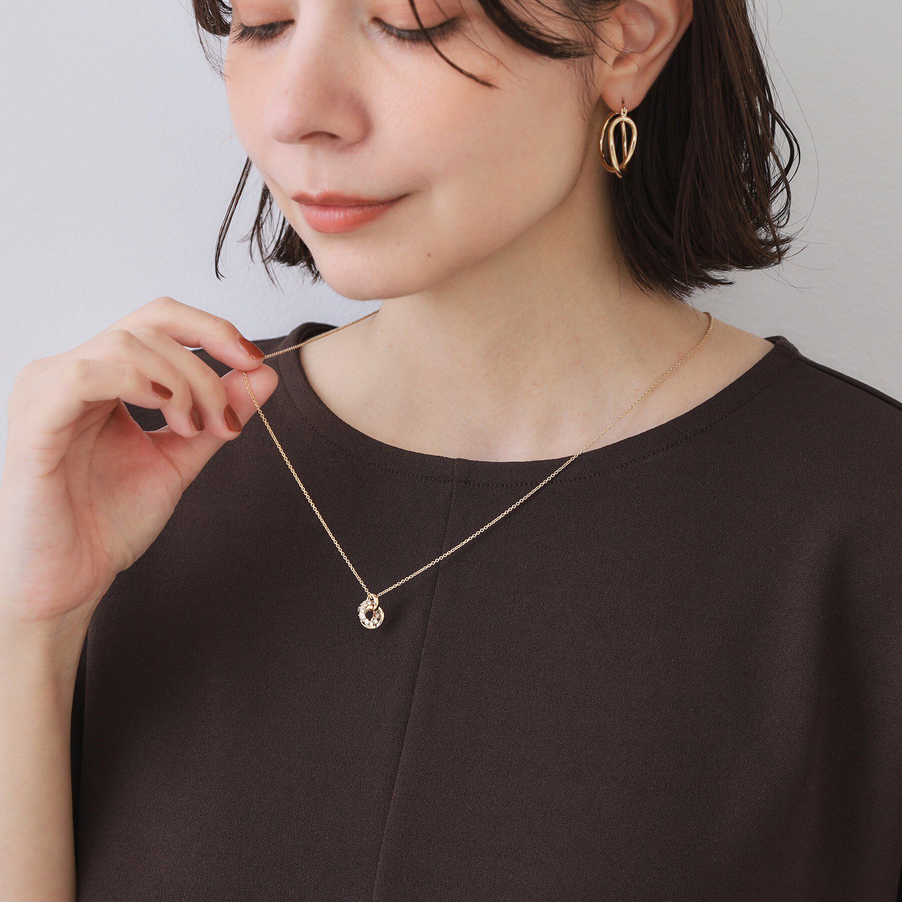 OPAQUE.CLIP「ビジュー&times;メタルスライドネックレス」|ネックレス|