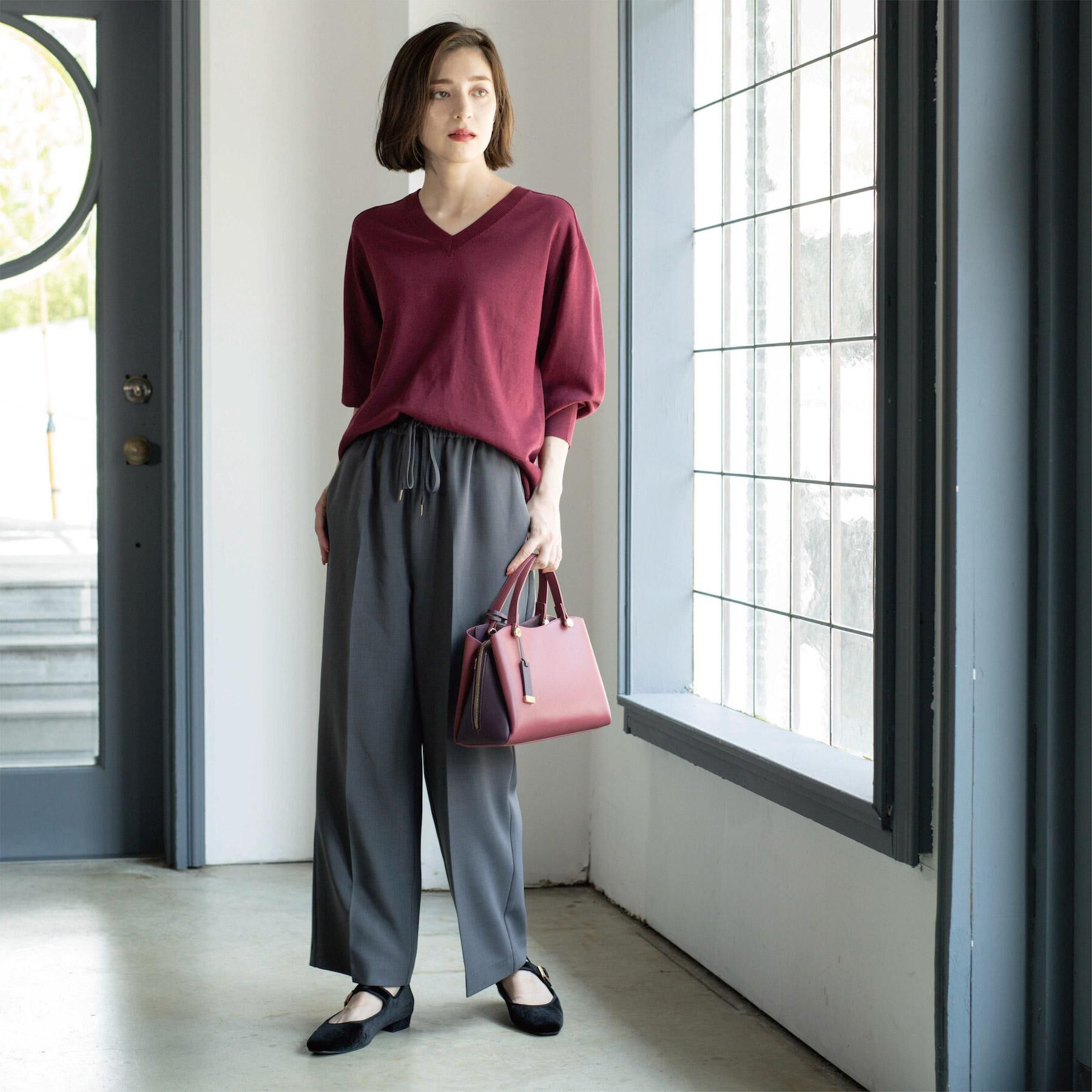 OPAQUE.CLIP「《SS-LLサイズ》ストレッチ美脚イージーワイドパンツ【防シワ/洗濯機洗い可】」|その他|