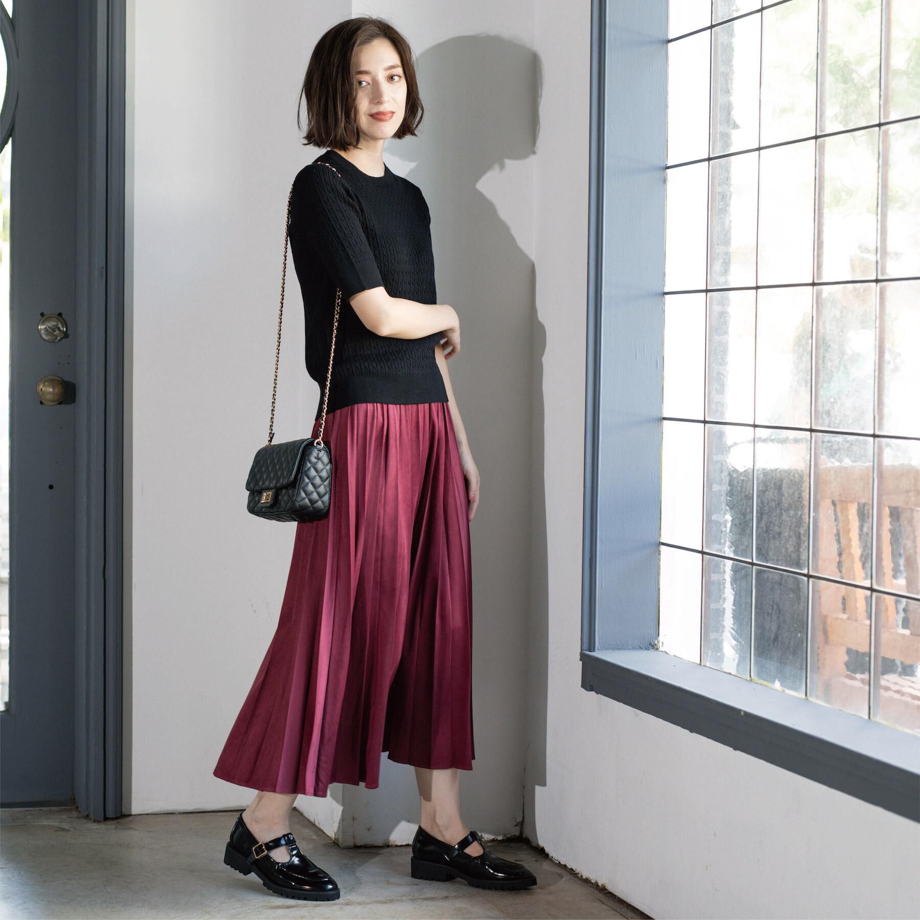 OPAQUE.CLIP「フェイクスウェードプリーツスカート【静電気防止加工/洗濯機OK】」|スカート|