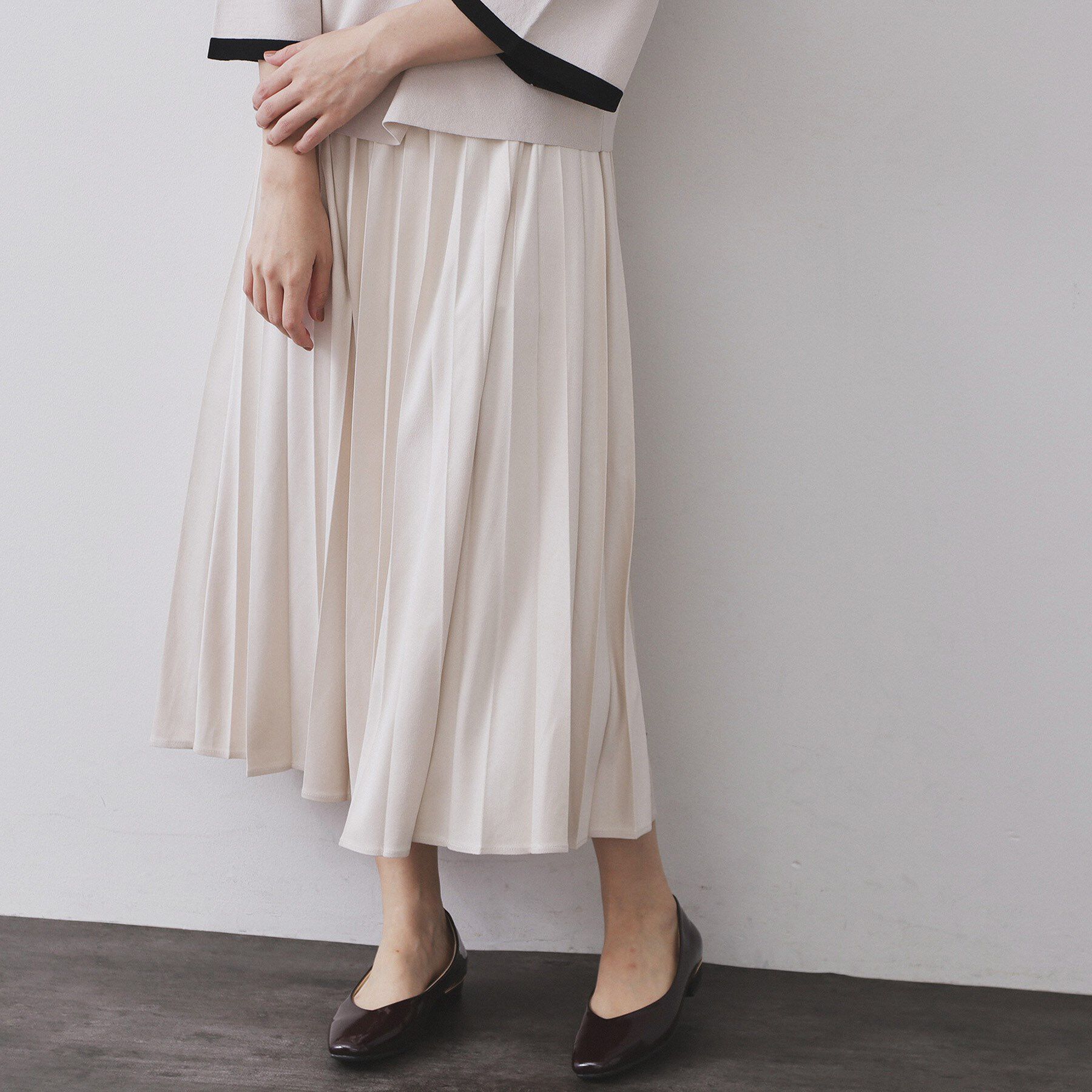 OPAQUE.CLIP「フェイクスウェードプリーツスカート【静電気防止加工/洗濯機OK】」|スカート|