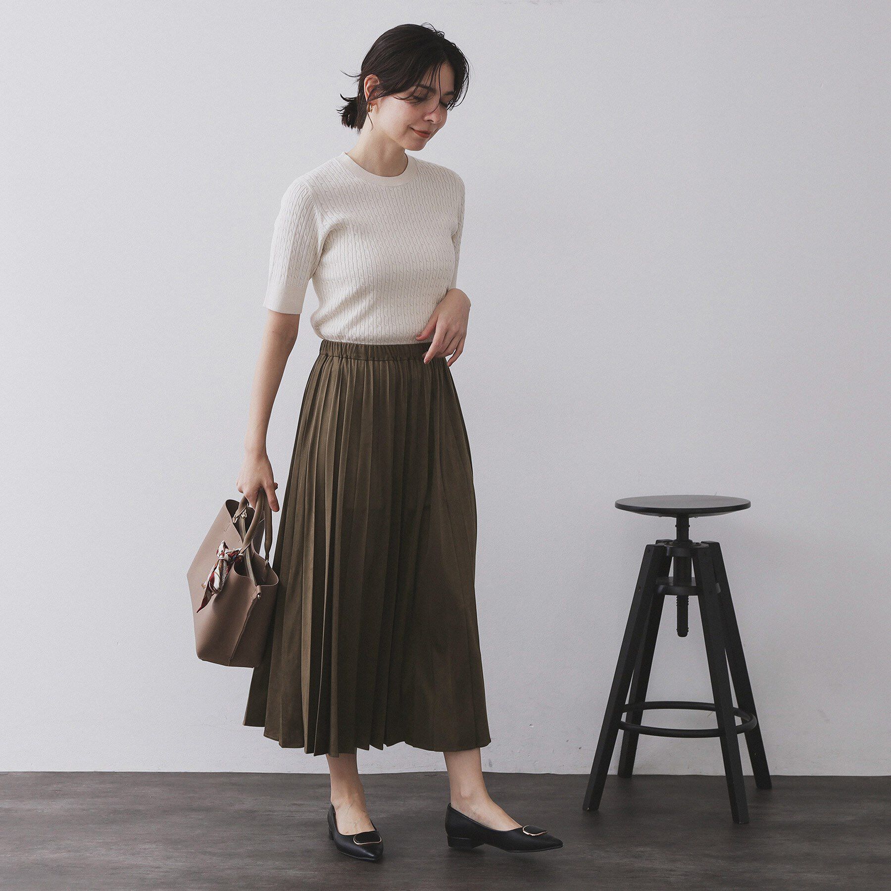 OPAQUE.CLIP「フェイクスウェードプリーツスカート【静電気防止加工/洗濯機OK】」|スカート|