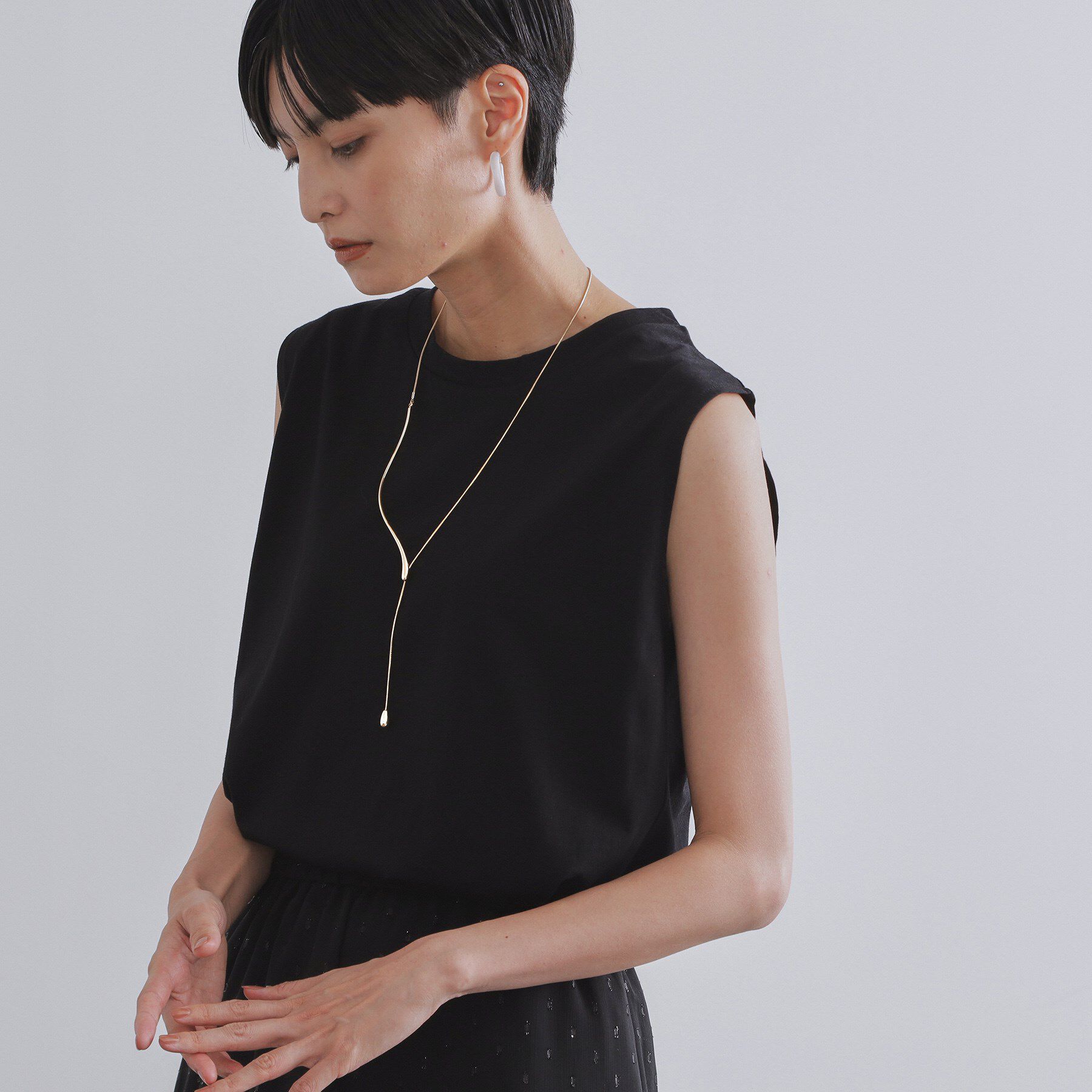 OPAQUE.CLIP「《CanCam掲載》ツインセット/フリルキャミビスチェ&times;フレンチスリーブカットソー【洗濯機洗い可】」|Tシャツ・カットソー|