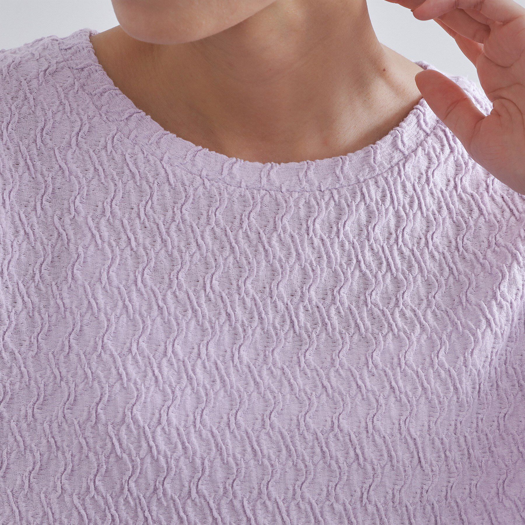 OPAQUE.CLIP「ふくれジャカードトップス【洗濯機洗い可】」|Tシャツ・カットソー|