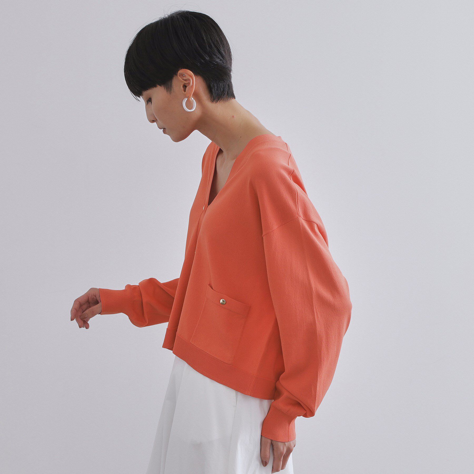 OPAQUE.CLIP「リラクシーVネックニットカーディガン【UVケア/接触冷感/洗濯機洗い可/抗ピル】」|カーディガン|