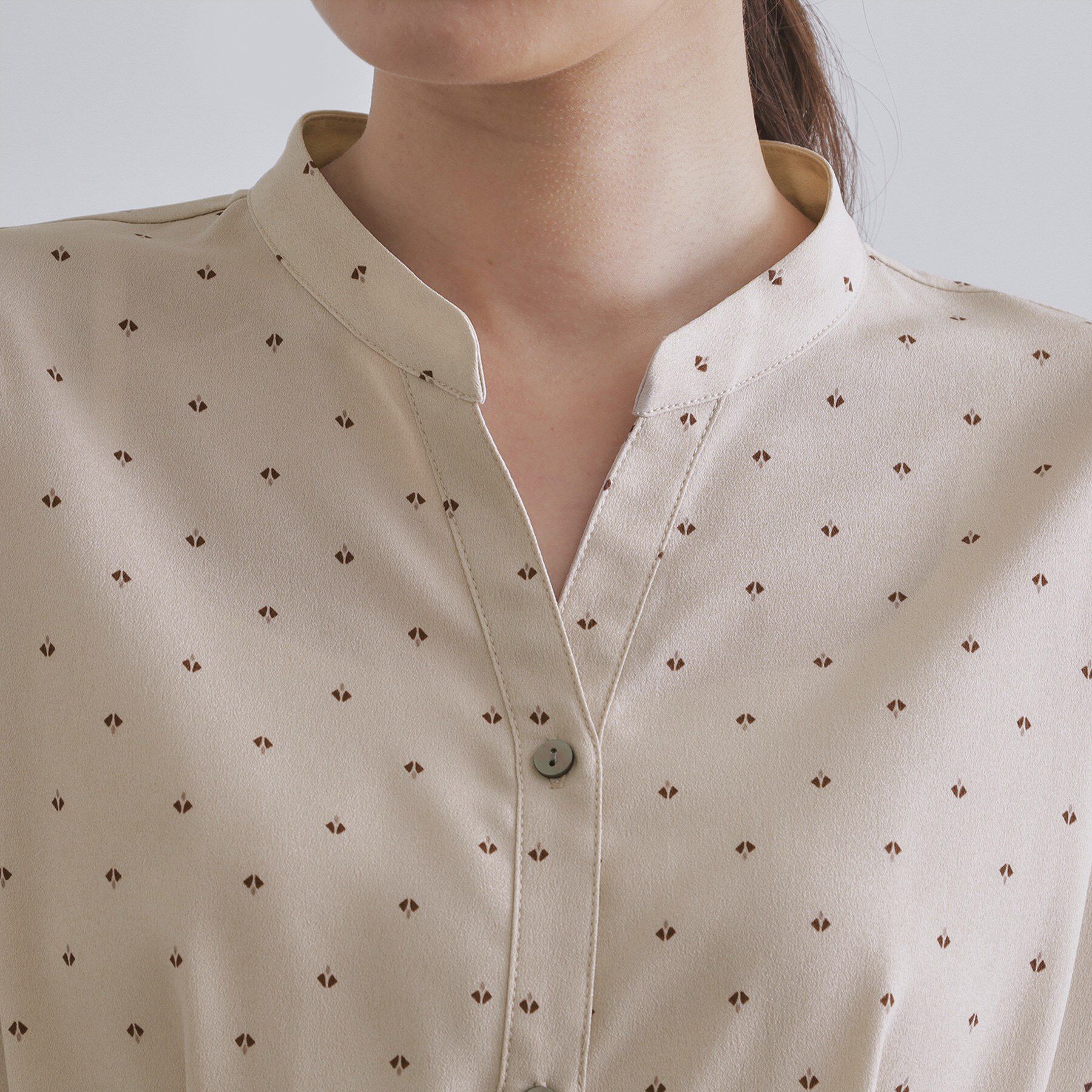 OPAQUE.CLIP「プリントペプラムブラウス【洗濯機洗い可】」|シャツ・ブラウス|