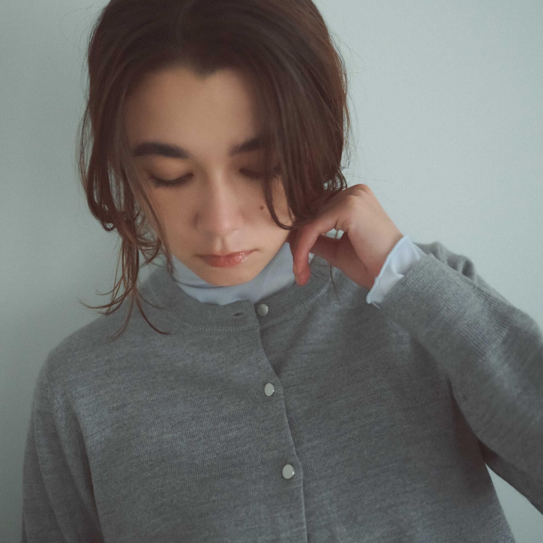 OPAQUE.CLIP「クルーニットカーディガン/エクストラファインメリノウール【THEシリーズ/洗濯機OK】」|カーディガン|