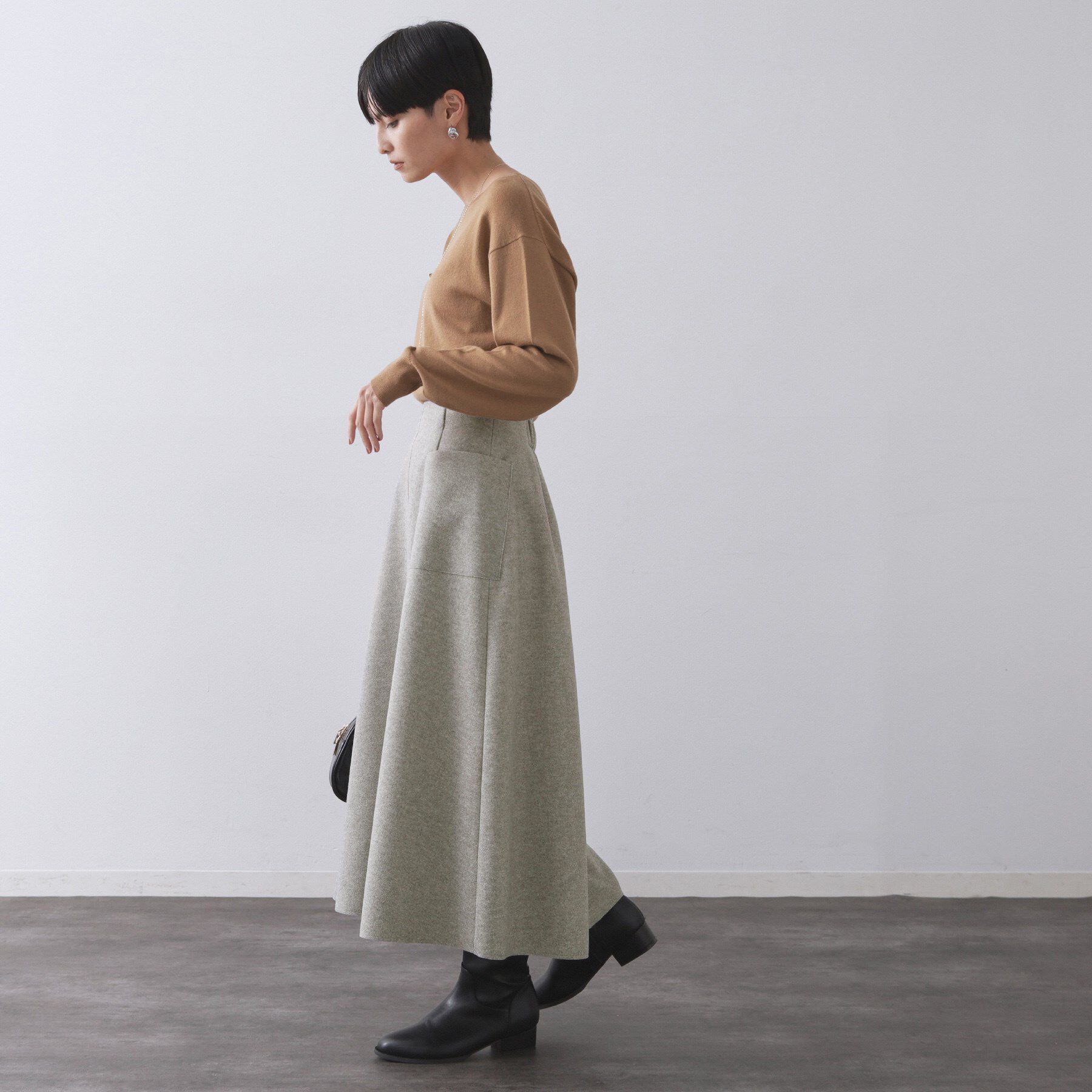 OPAQUE.CLIP「ウールライクフレアスカート【洗濯機OK】」|スカート|