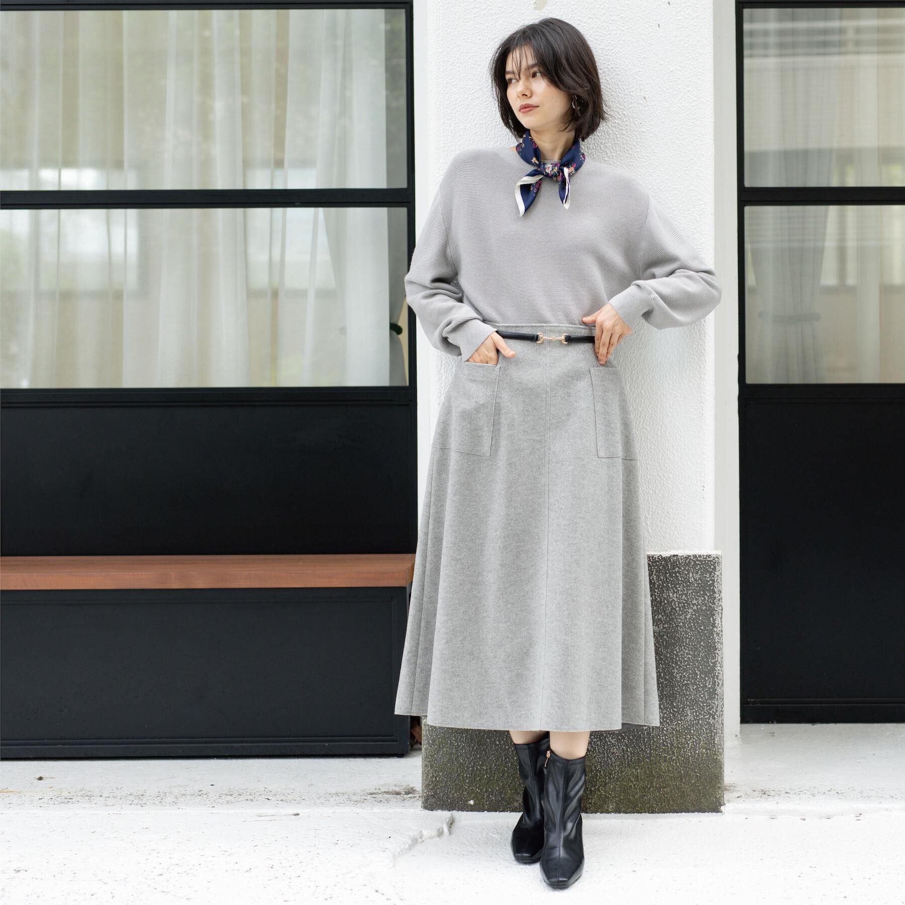 OPAQUE.CLIP「ウールライクフレアスカート【洗濯機OK】」|スカート|