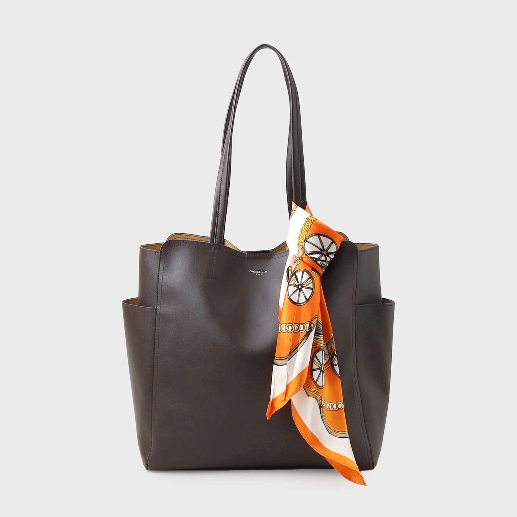 OPAQUE.CLIP「【A4サイズ対応】スカーフ付き裏スエード調合皮トートバッグ」|トートバッグ|