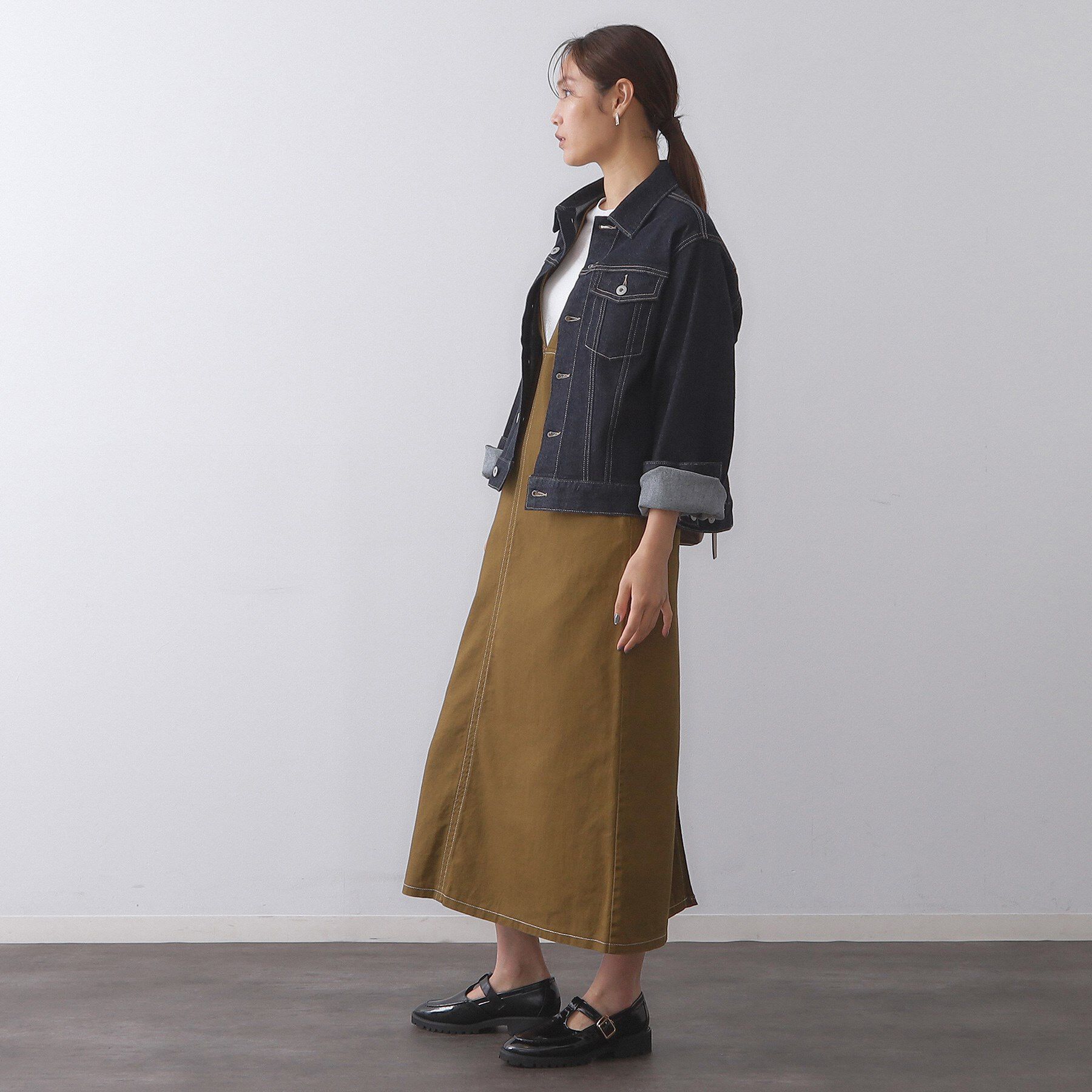 OPAQUE.CLIP「ストレッチデニムジャケット/オーガニックコットン混【洗濯機洗い可】」|デニムジャケット|