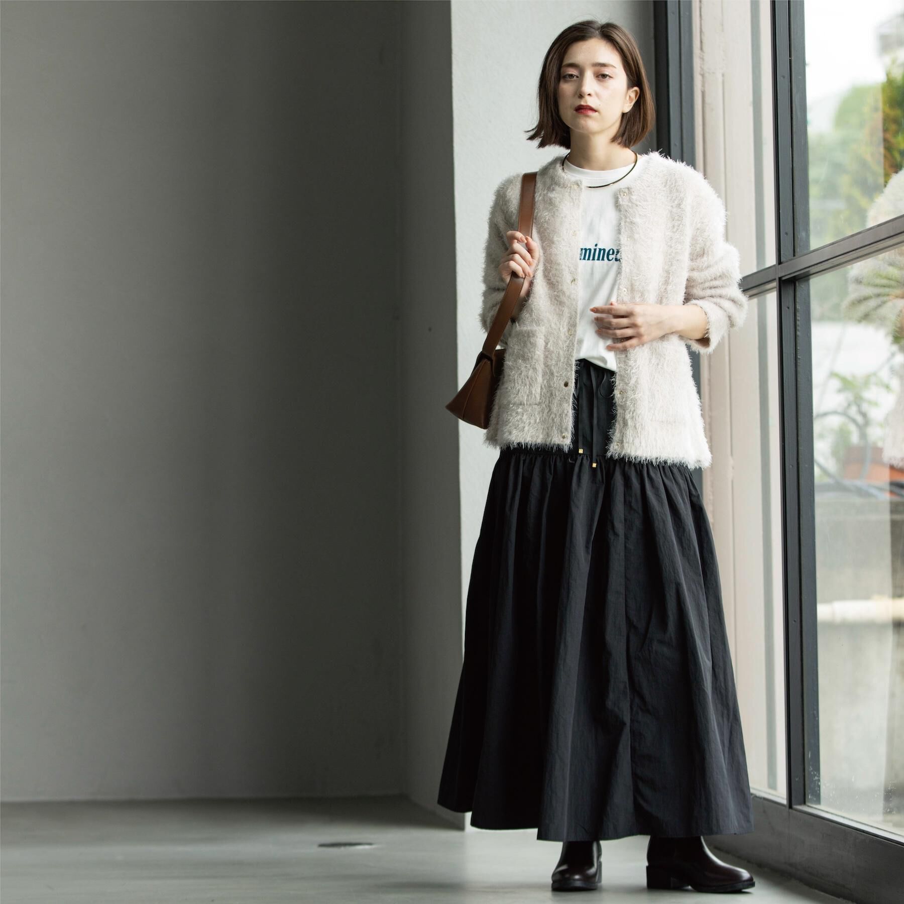 OPAQUE.CLIP「シャギーミドルカーディガン【洗濯機OK】《6col》」|カーディガン|