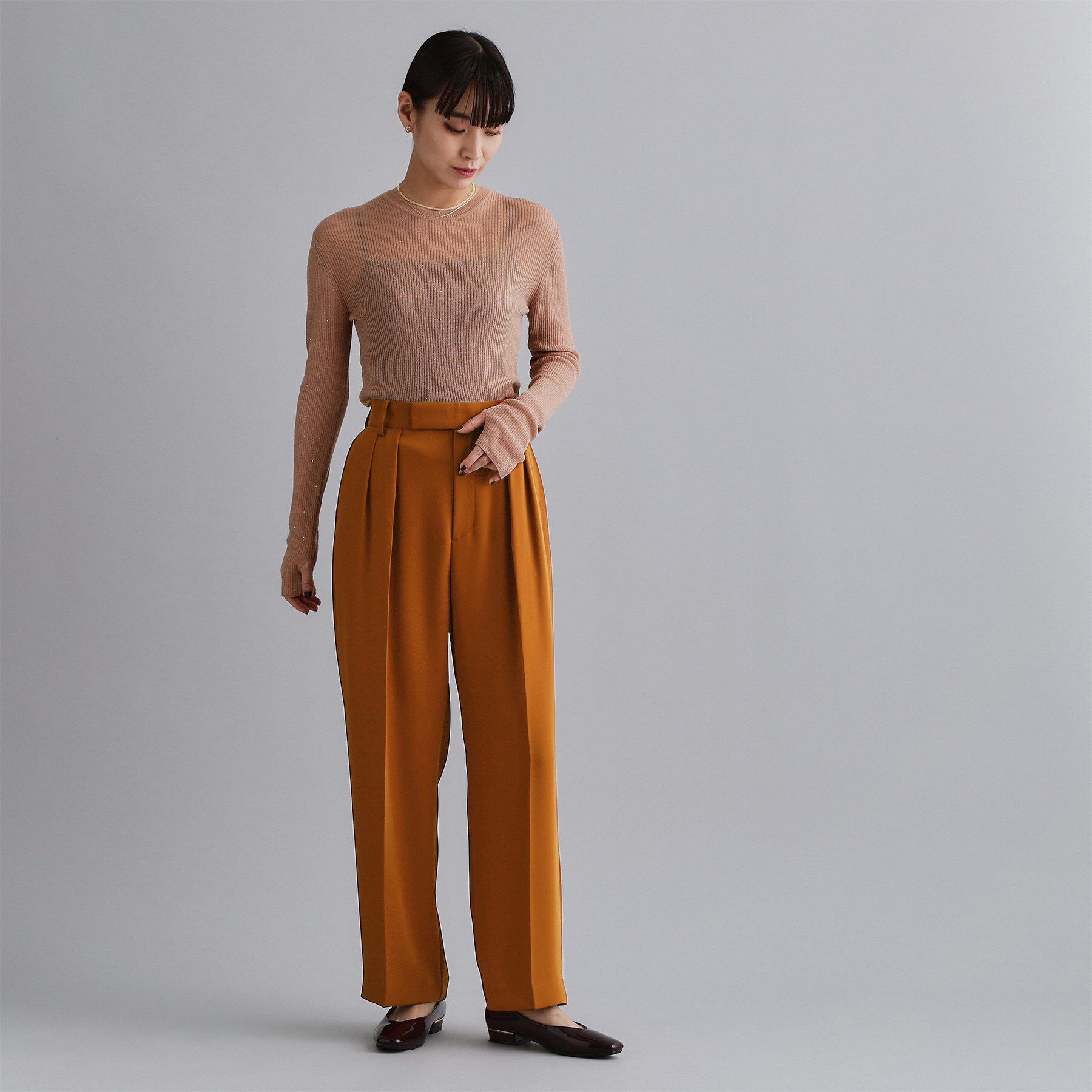 OPAQUE.CLIP「【es】タックワイドストレートパンツ【洗濯機OK/防シワ/UVケア/接触冷感/吸水速乾】」|その他|