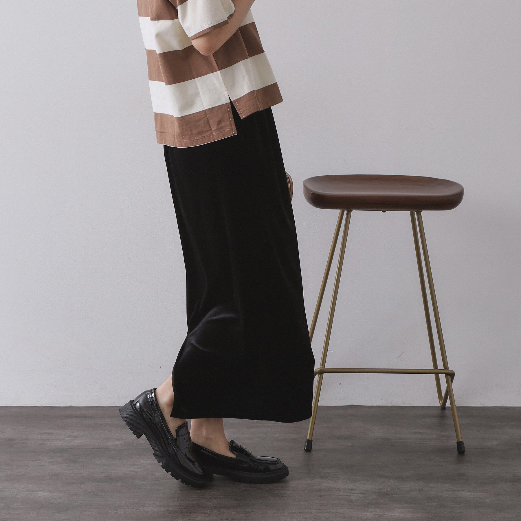 OPAQUE.CLIP「ベロアナロースカート/セットアップ対応可【洗濯機OK】」|スカート|