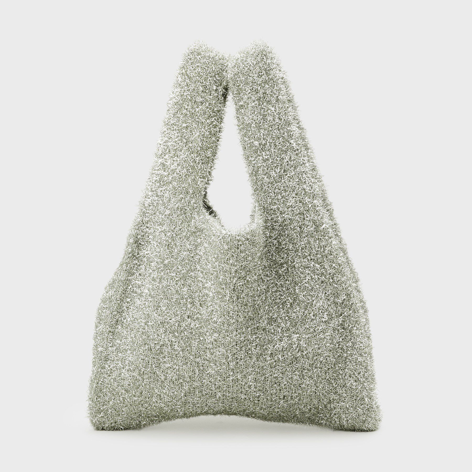 OPAQUE.CLIP「メタルチャーム付きラメニットバッグ」|トートバッグ|