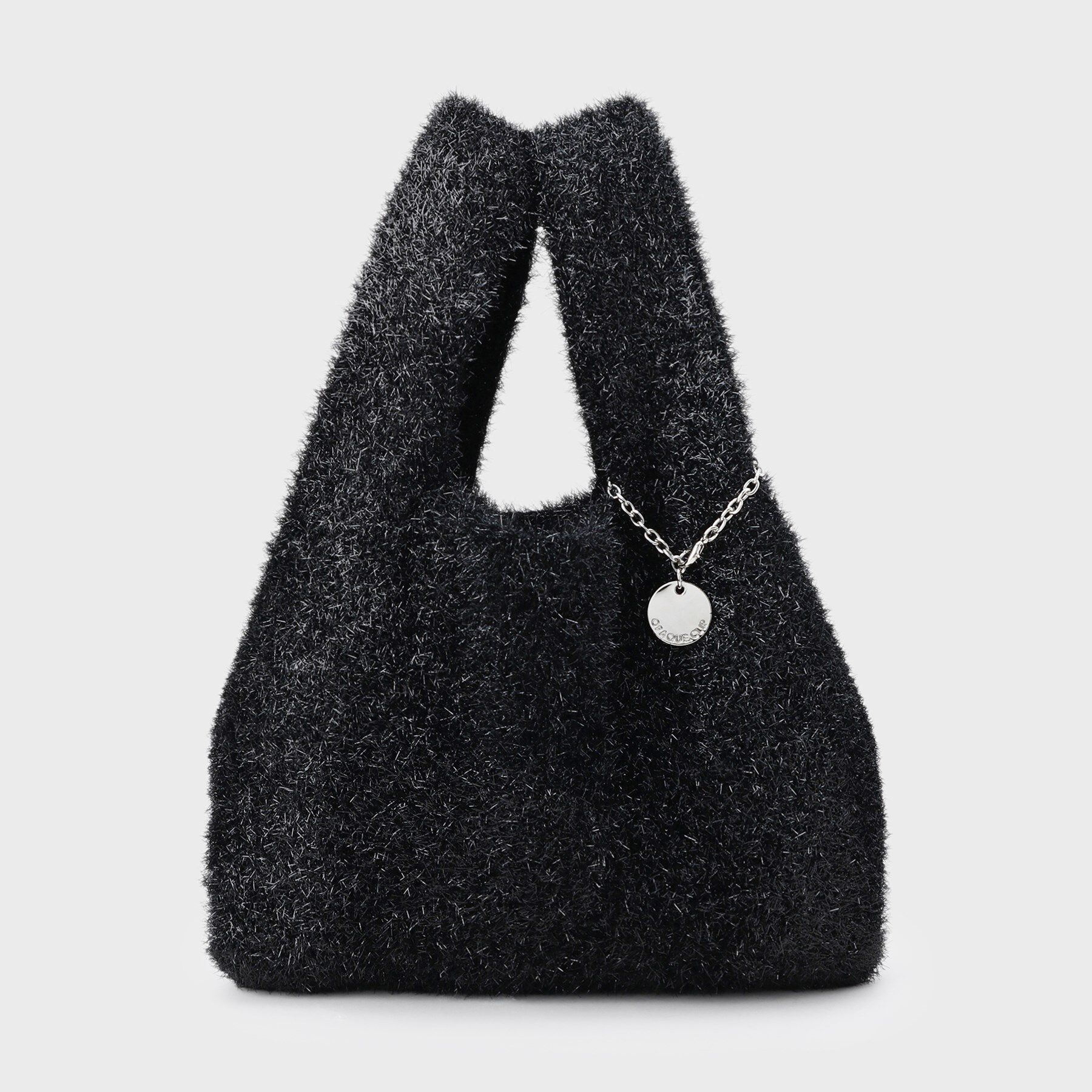 OPAQUE.CLIP「メタルチャーム付きラメニットバッグ」|トートバッグ|