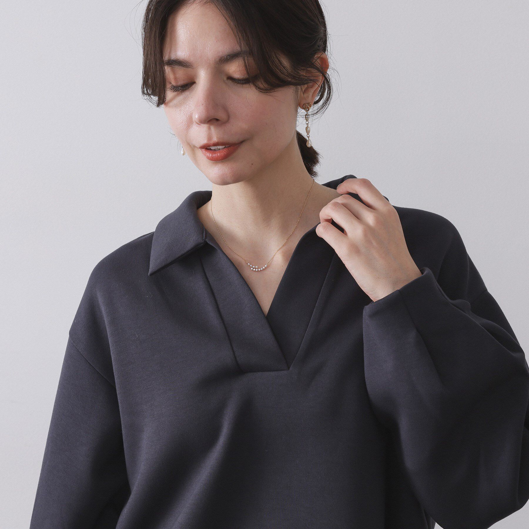 OPAQUE.CLIP「フェイクパール＆ビジュープチペンネックレス」|ネックレス|