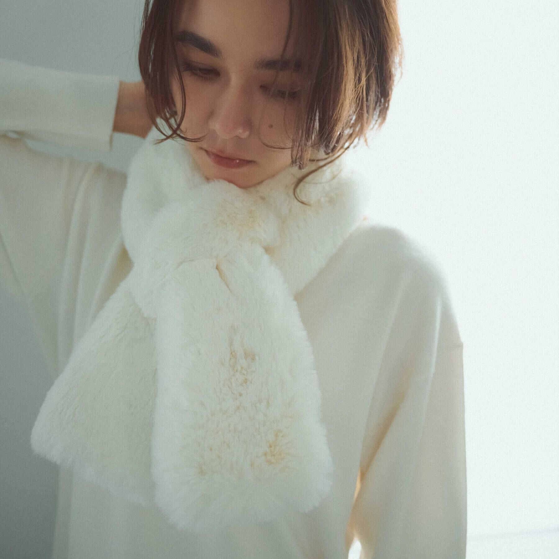 OPAQUE.CLIP「フェイクファー差し込みティペット」|ストール|