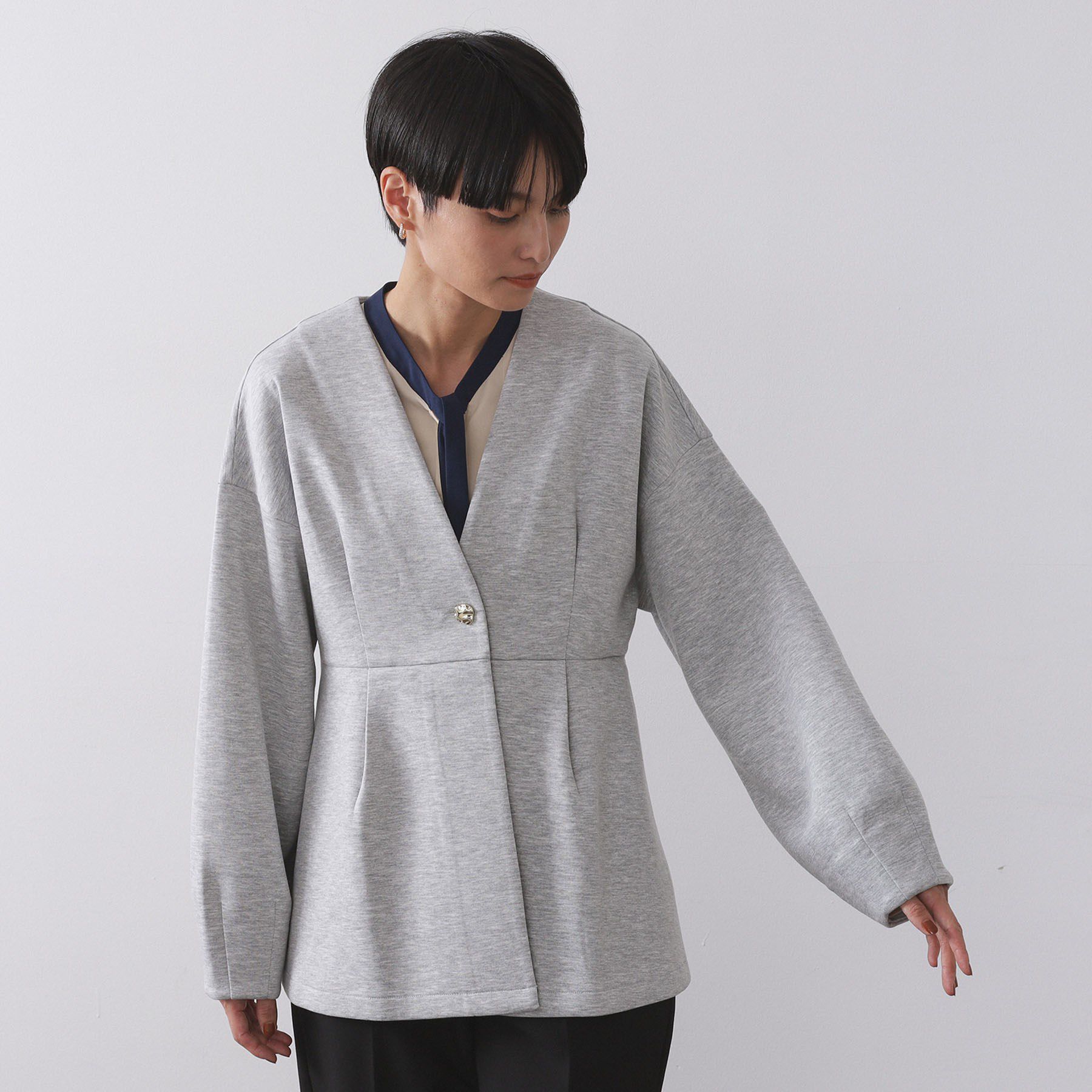 OPAQUE.CLIP「ペプラムカーディガン【UVケア/洗濯機OK】」|カーディガン|