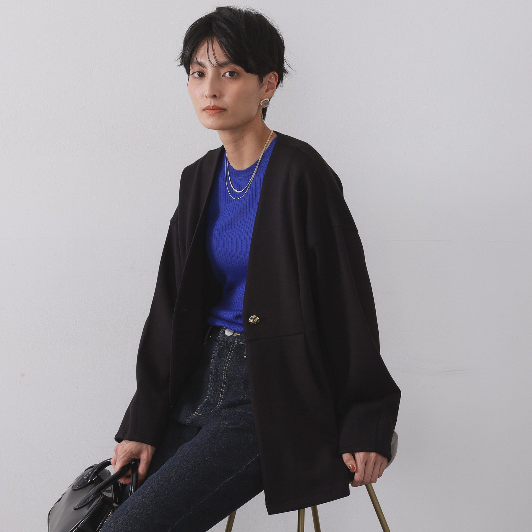 OPAQUE.CLIP「ペプラムカーディガン【UVケア/洗濯機OK】」|カーディガン|ブラック(019)