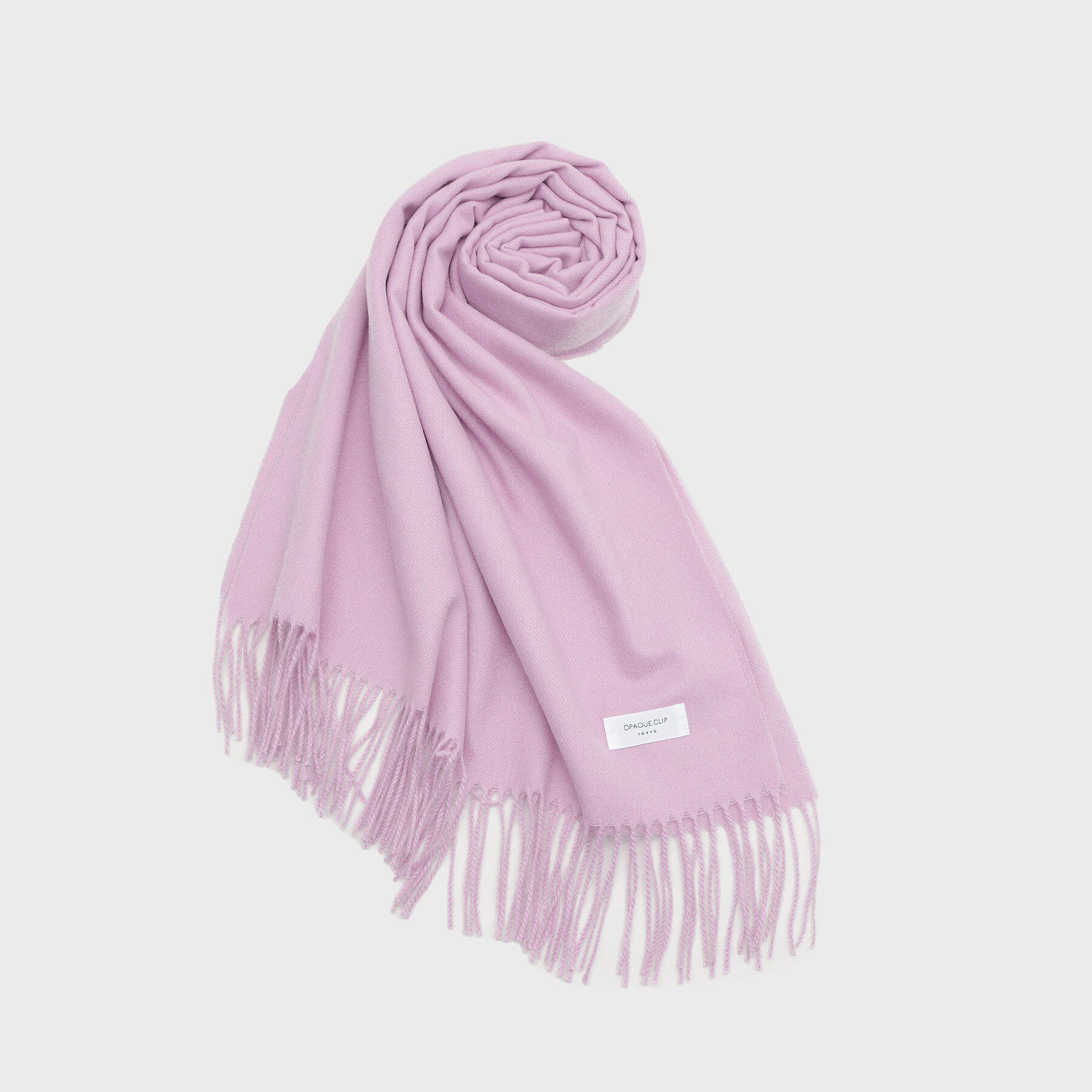 OPAQUE.CLIP「大判無地フリンジボリュームストール」|ストール|ラベンダー(080)