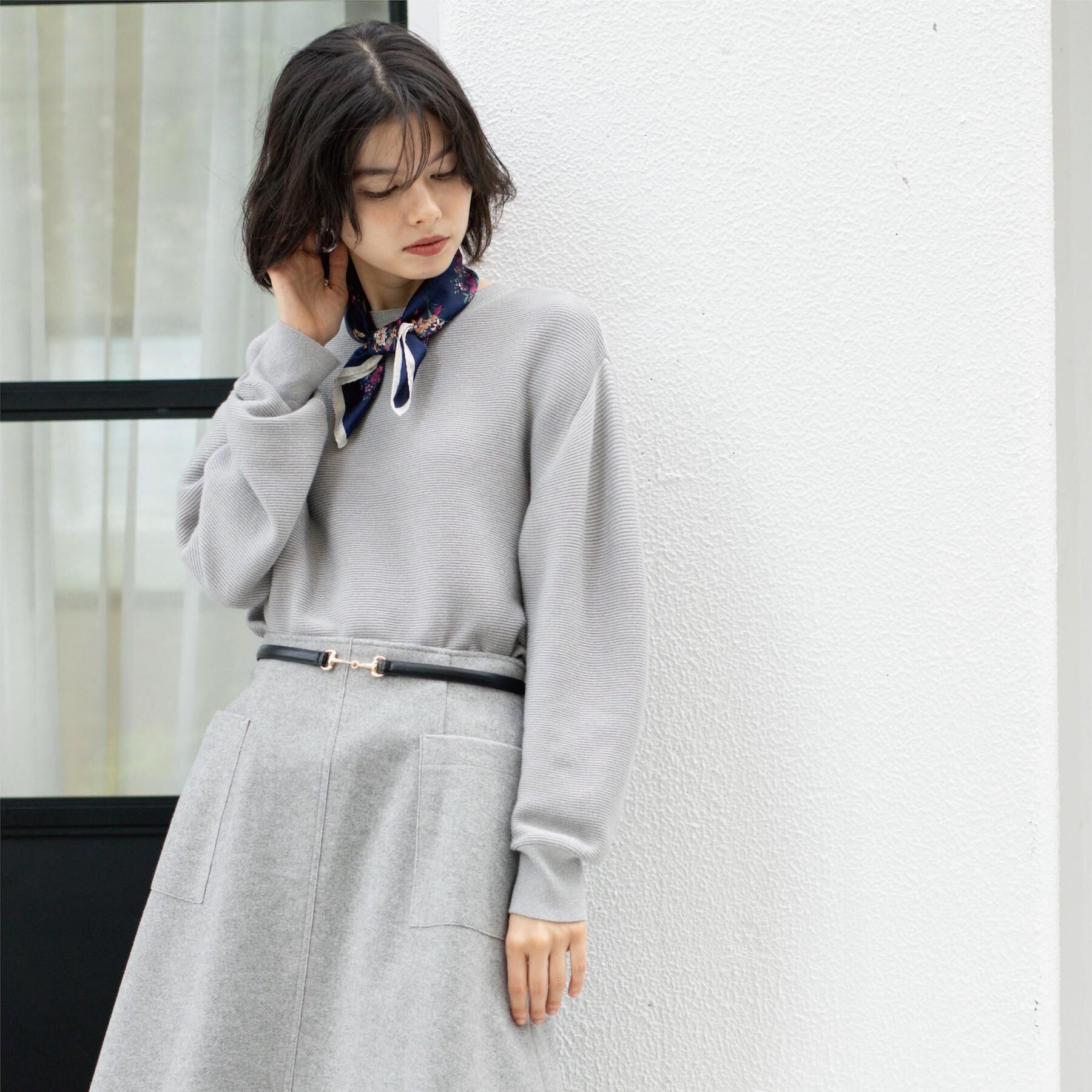 OPAQUE.CLIP「ラメガーターボートネックニット【洗濯機OK】」|ニット・セーター|