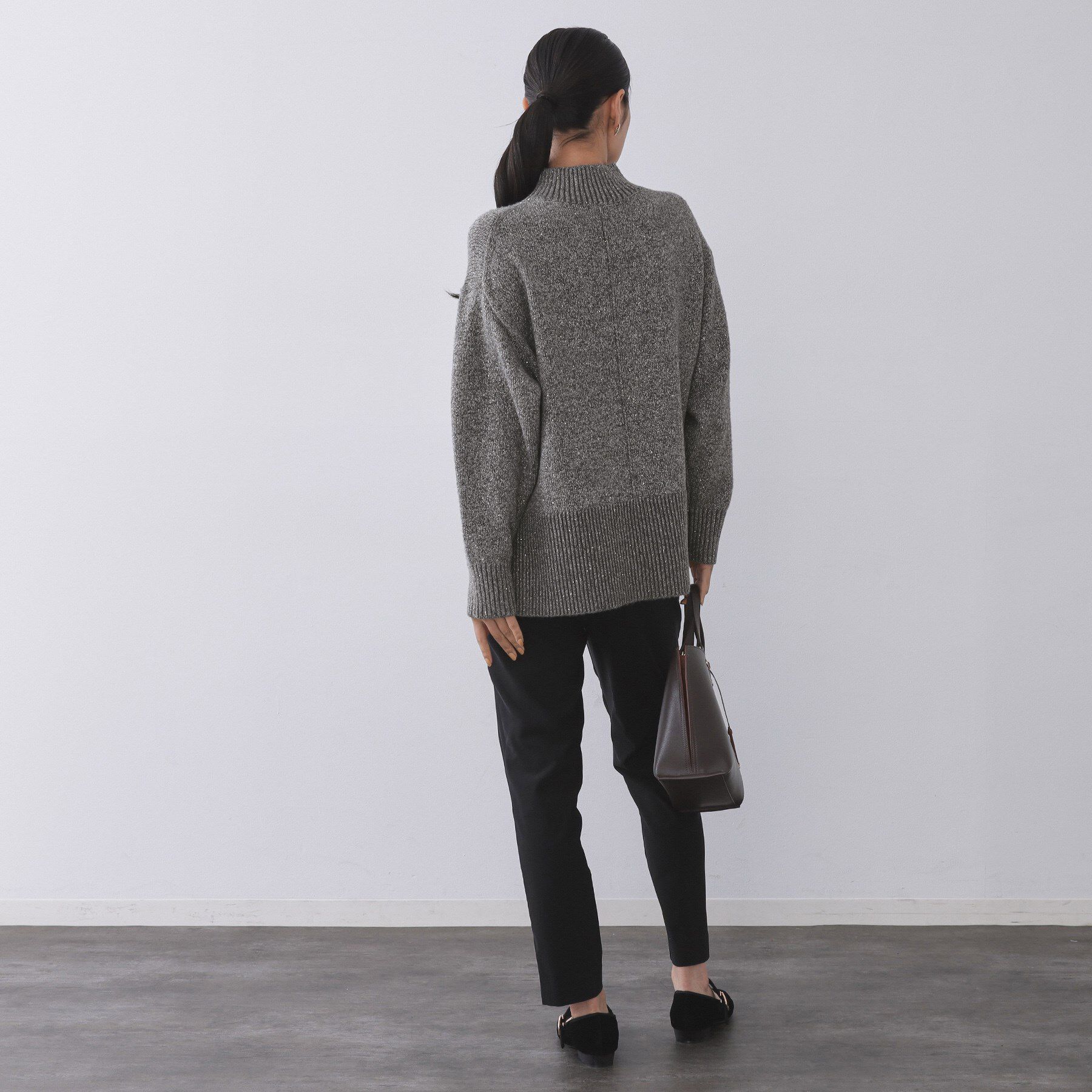 OPAQUE.CLIP「ラメスパンコールハイネックニット/セットアップ対応可【洗濯機OK】」|ニット・セーター|