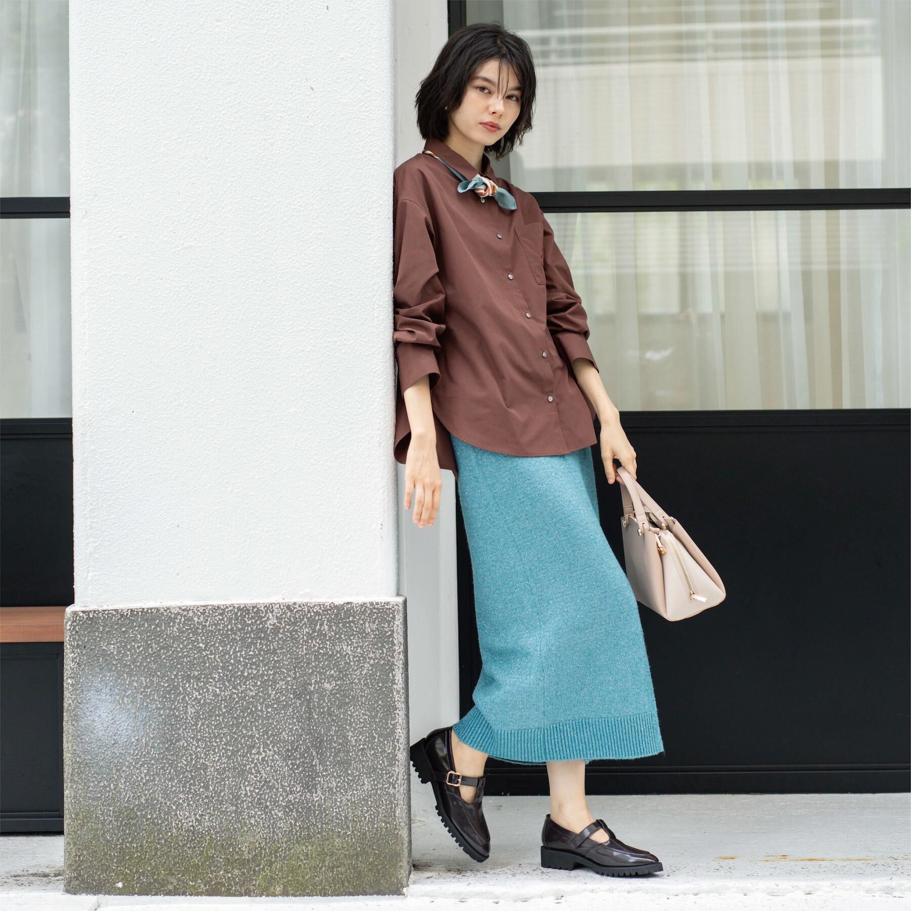 OPAQUE.CLIP「ラメスパンコールナロースカート/セットアップ対応可【洗濯機OK】」|スカート|