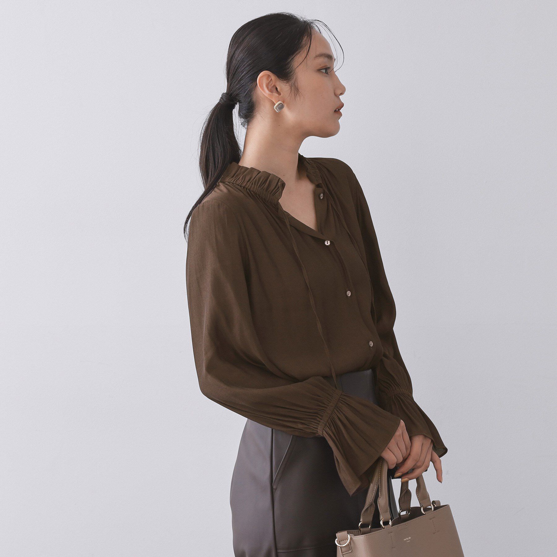 OPAQUE.CLIP「フリルカラーブラウス【洗濯機OK】」|シャツ・ブラウス|