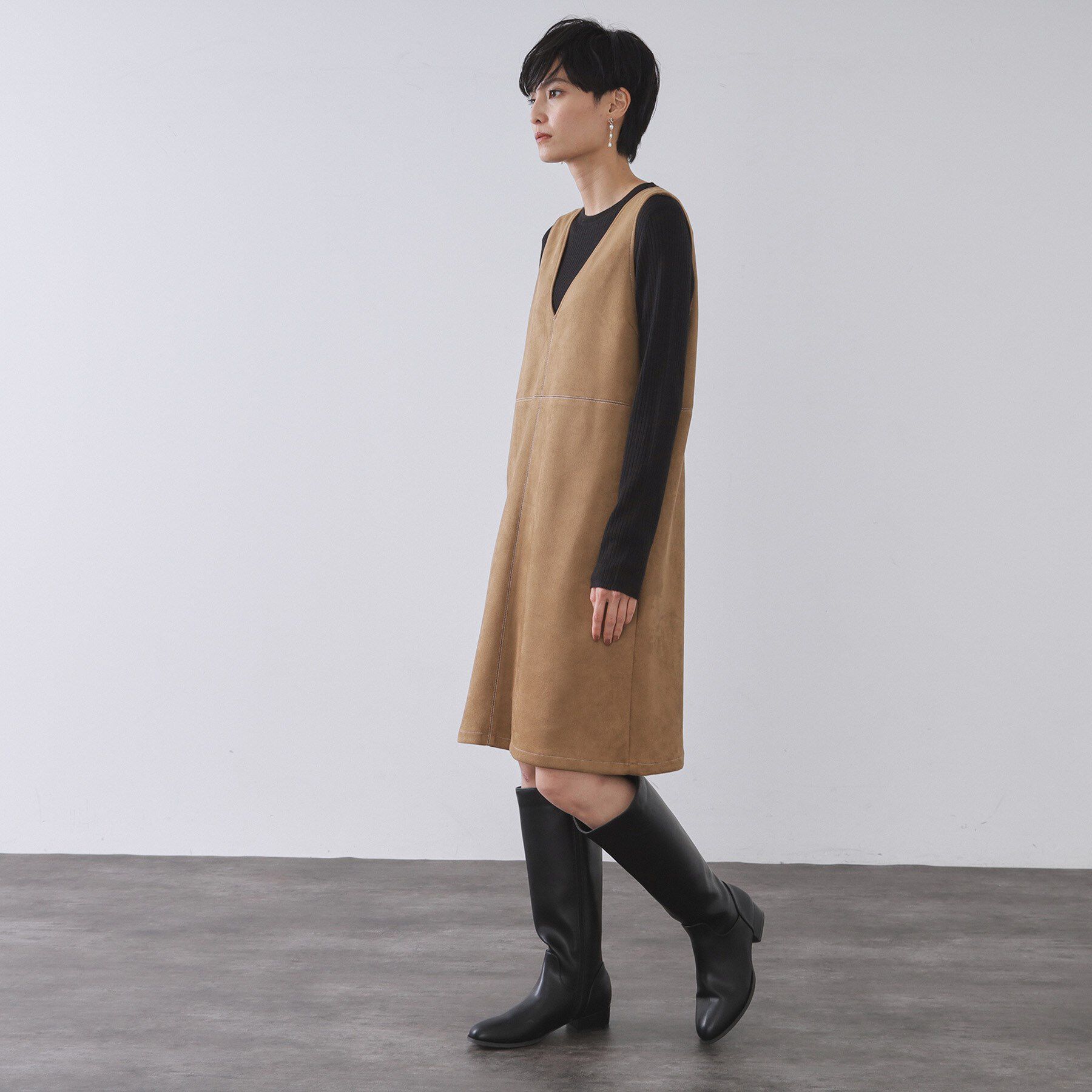 OPAQUE.CLIP「レザー調ロングブーツ」|ショートブーツ|