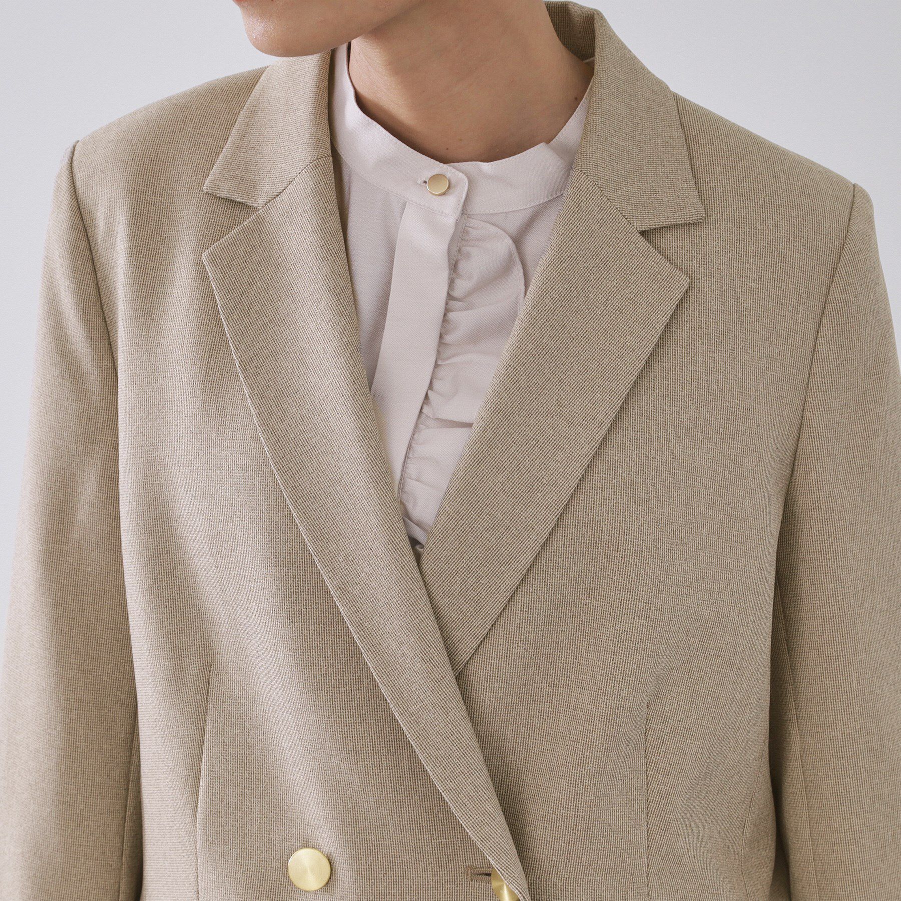 OPAQUE.CLIP「ストレッチダブルブレストテーラードジャケット/セットアップ対応可【洗濯機OK】」|テーラードジャケット|