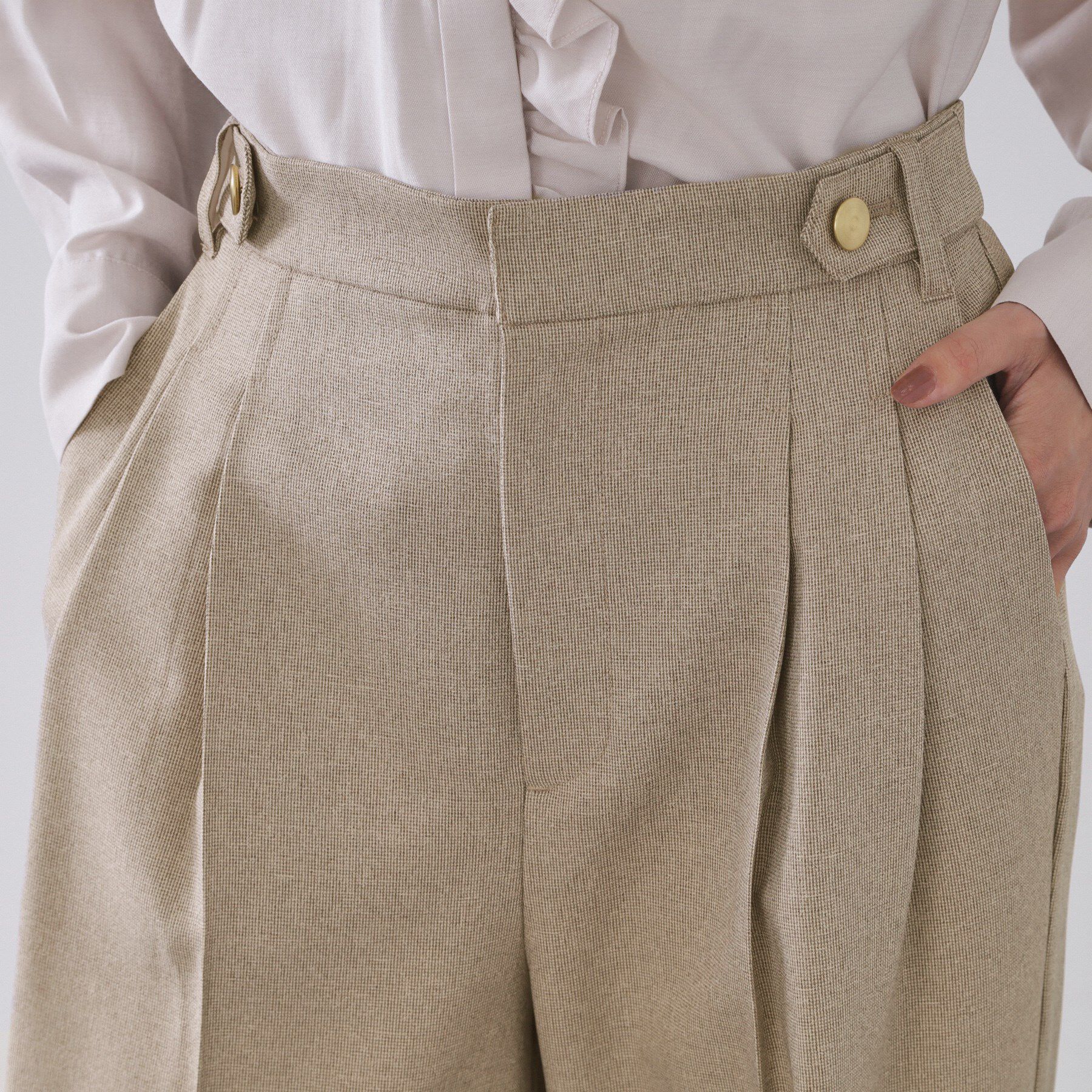 OPAQUE.CLIP「ストレッチタックワイドパンツ/セットアップ対応可【洗濯機OK】」|その他|