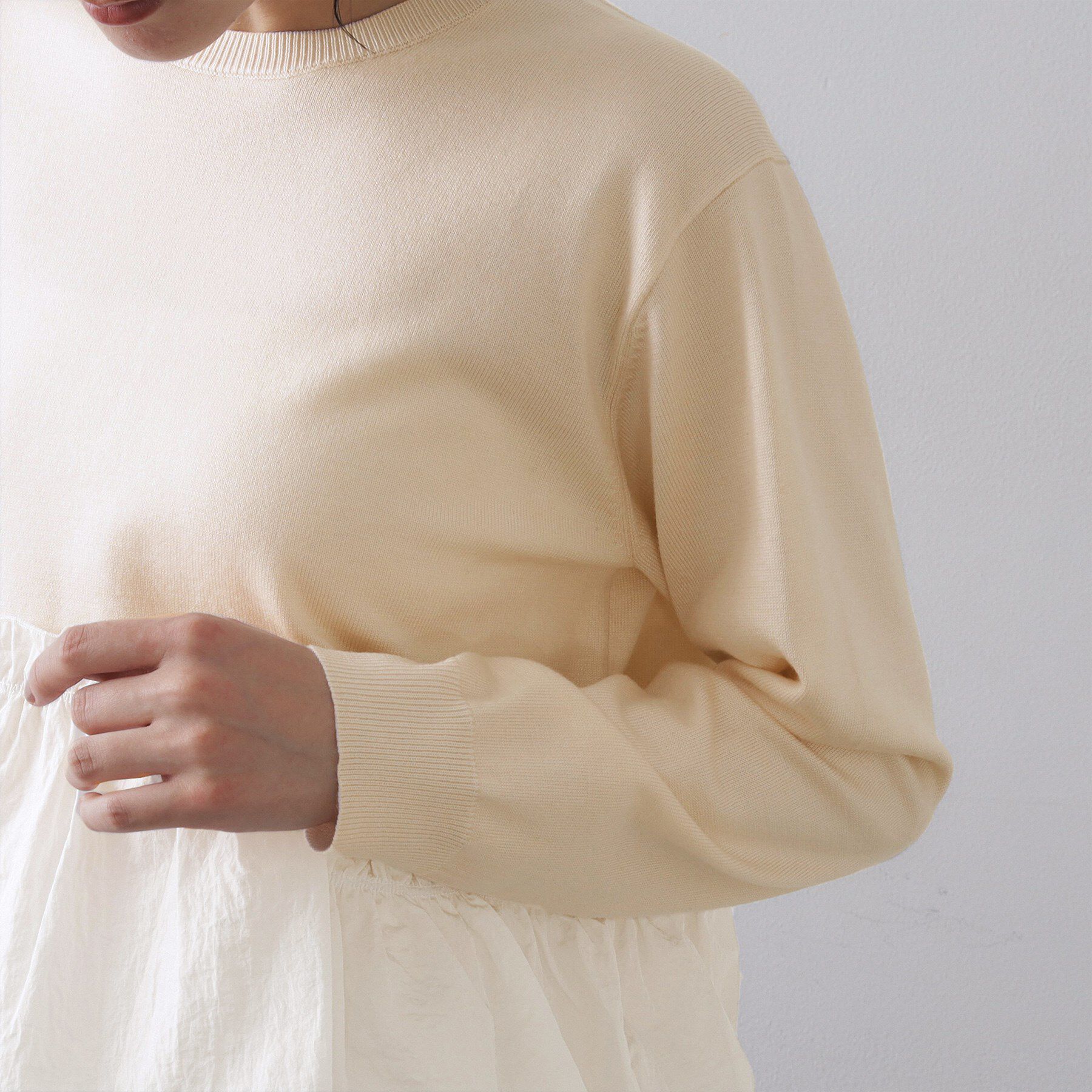 OPAQUE.CLIP「フリルドッキングニット【洗濯機OK】」|ニット・セーター|