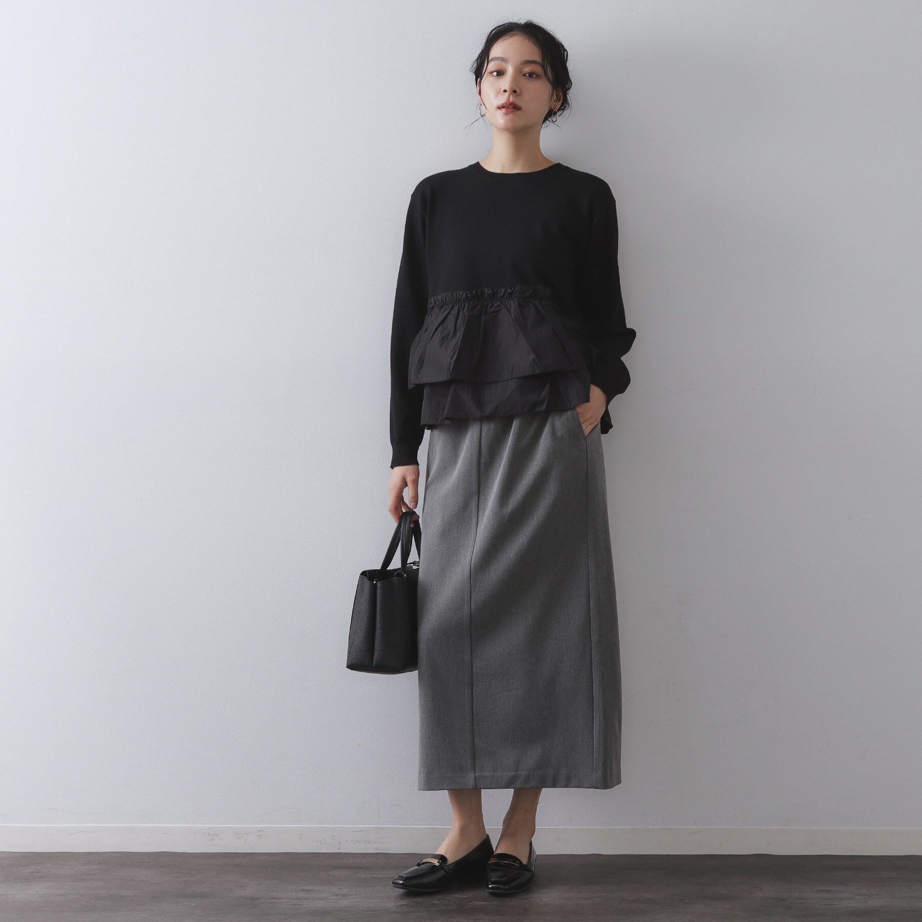 OPAQUE.CLIP「フリルドッキングニット【洗濯機OK】」|ニット・セーター|