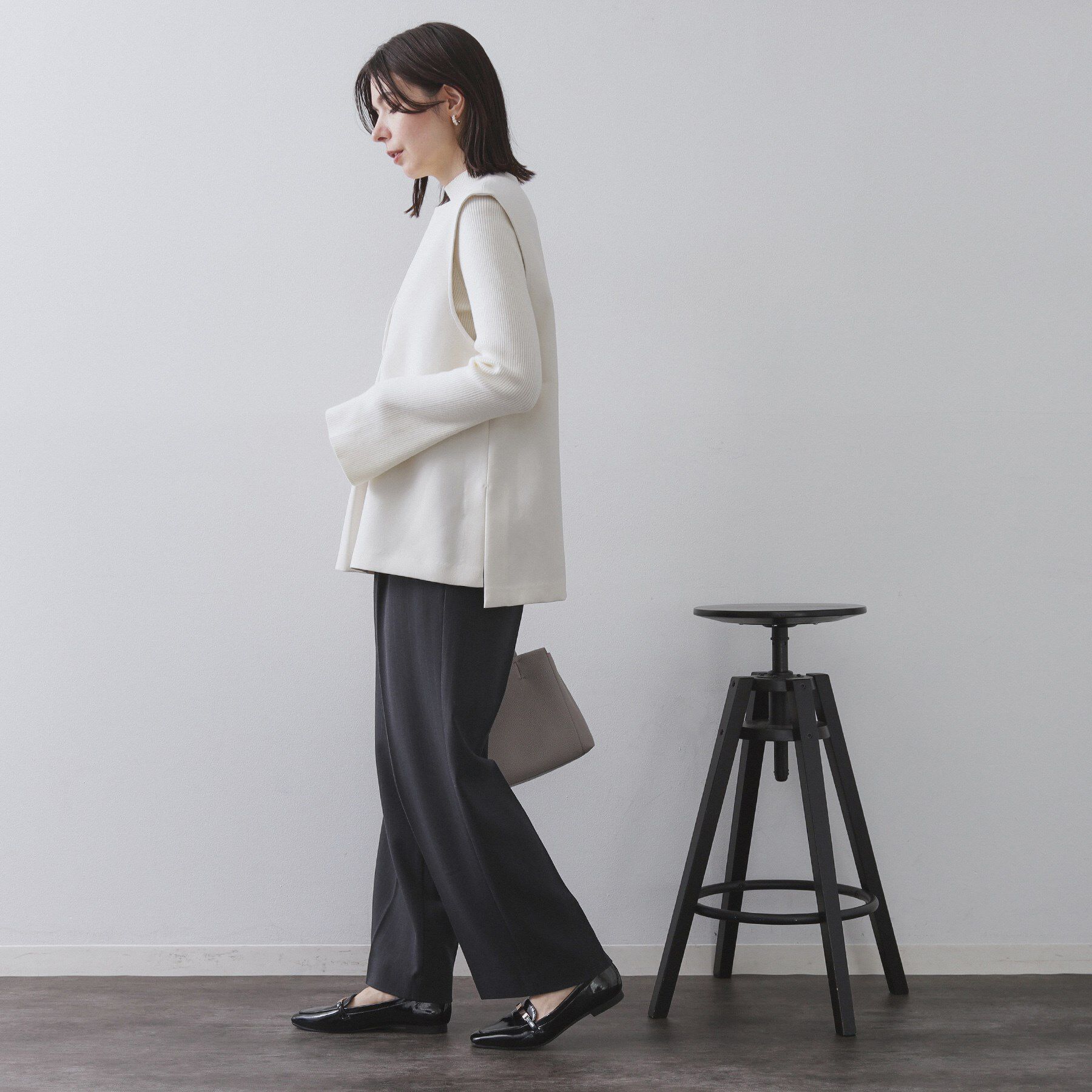 OPAQUE.CLIP「ピンストライプイージーワイドパンツ【吸湿発熱/ストレッチ/洗濯機OK】」|その他|