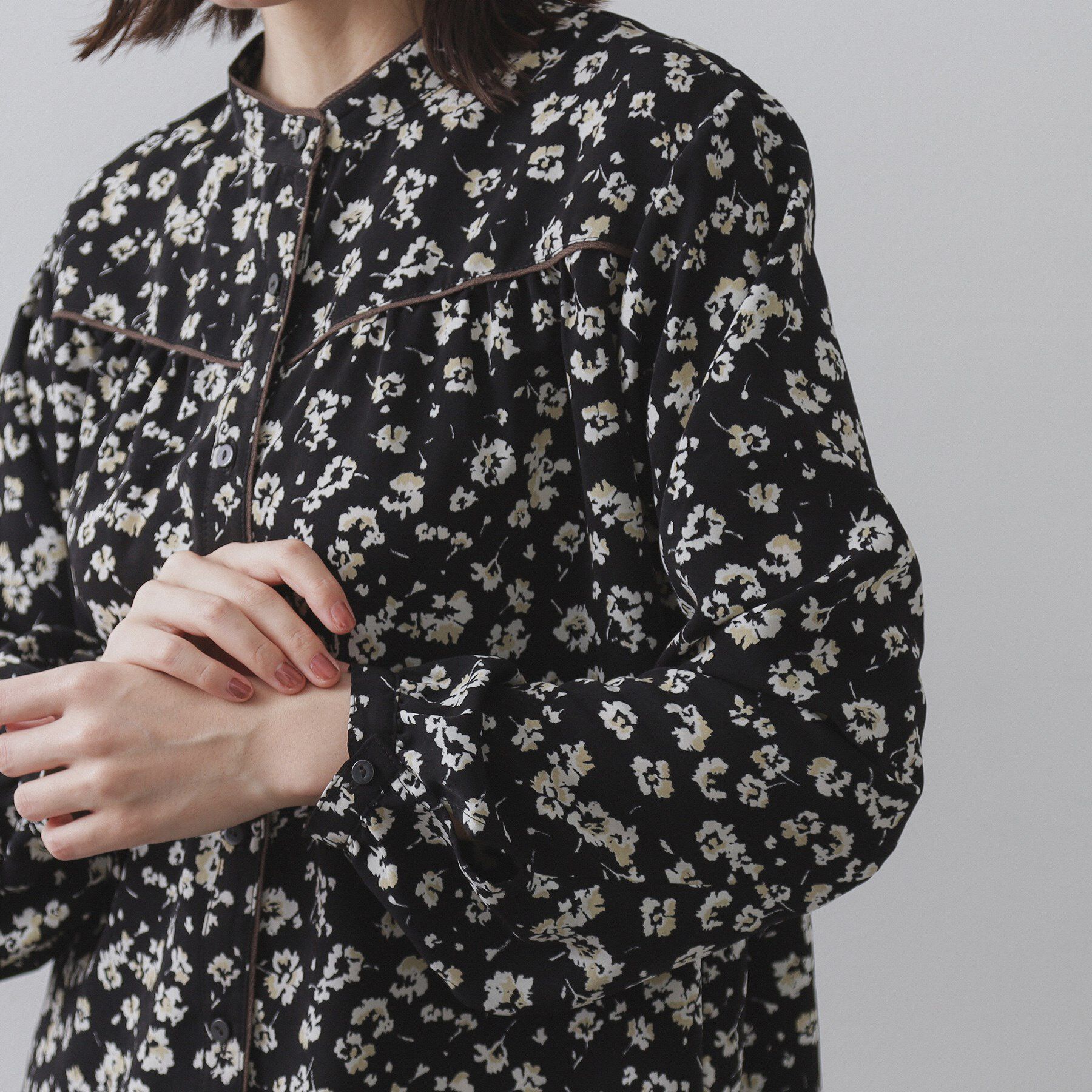 OPAQUE.CLIP「フラワープリントブラウス【洗濯機OK】」|シャツ・ブラウス|