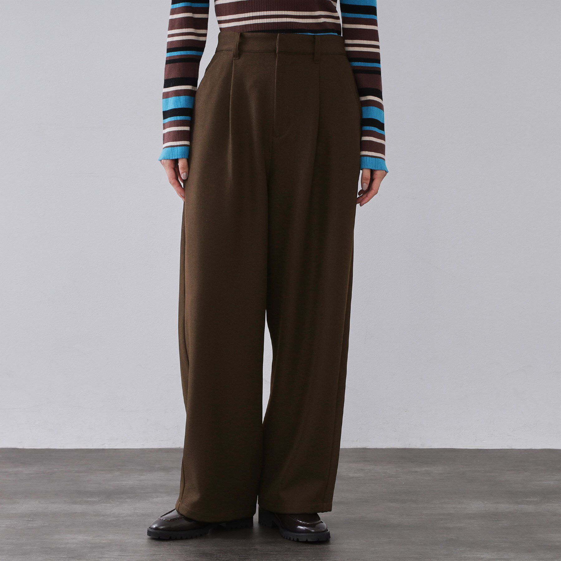 OPAQUE.CLIP「メランジ カーヴィーパンツ【洗濯機OK】」|その他|