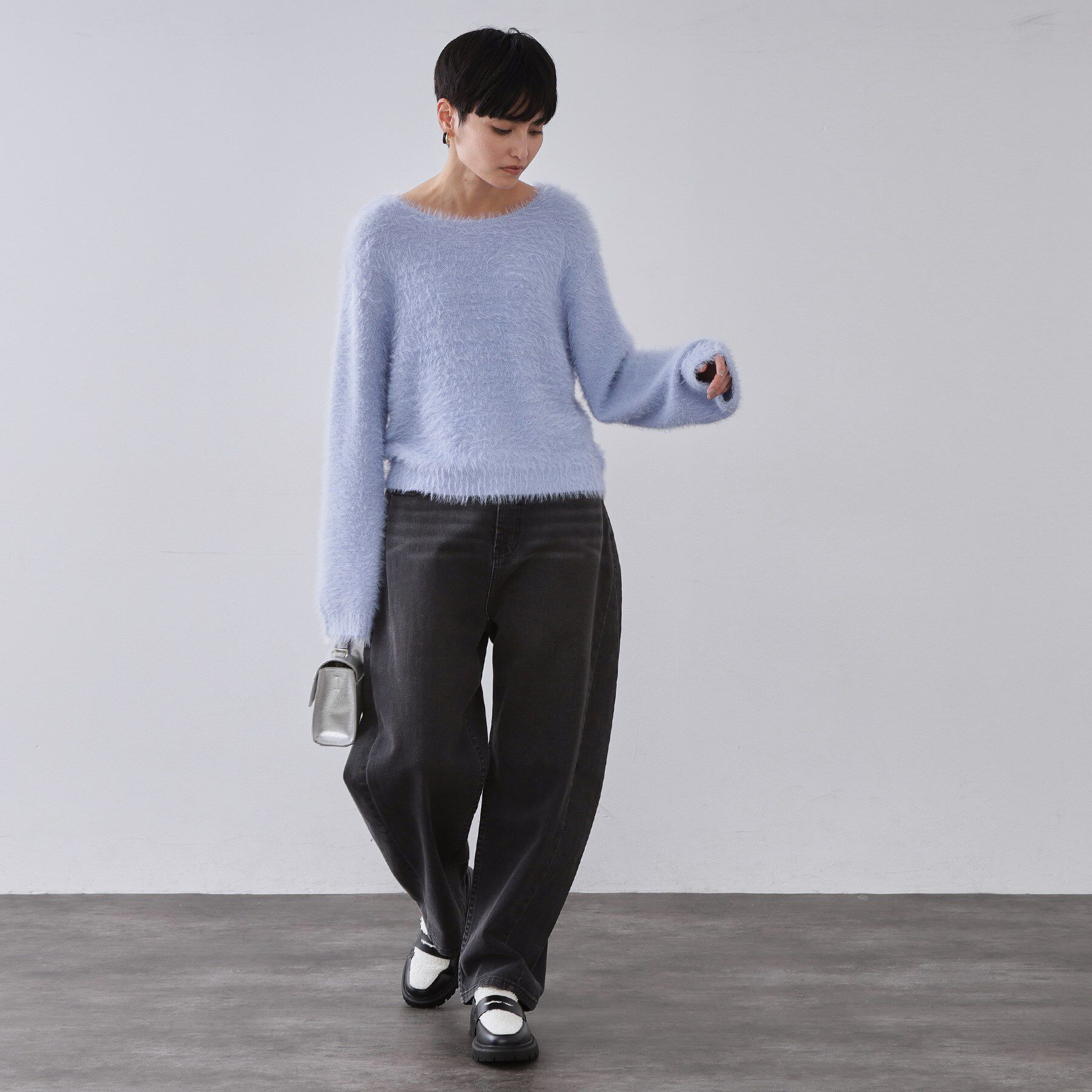 OPAQUE.CLIP「ラメシャギーニット【洗濯機OK】」|ニット・セーター|