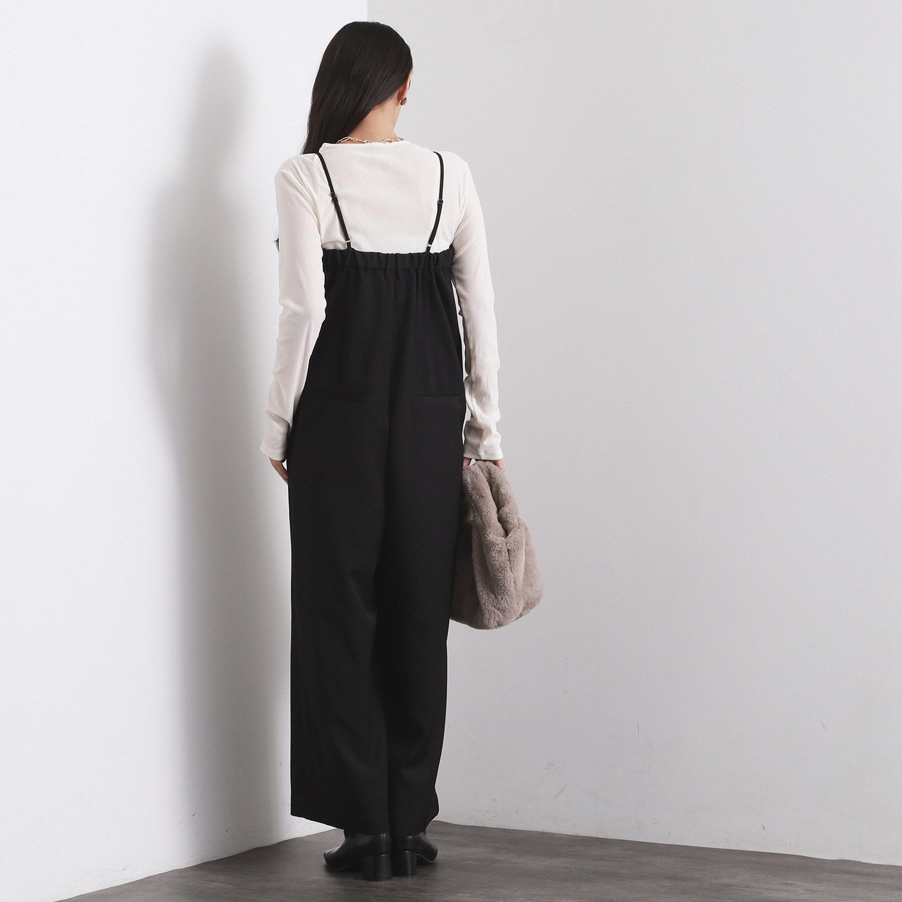 OPAQUE.CLIP「ベアサロペット【洗濯機OK】」|オールインワン|