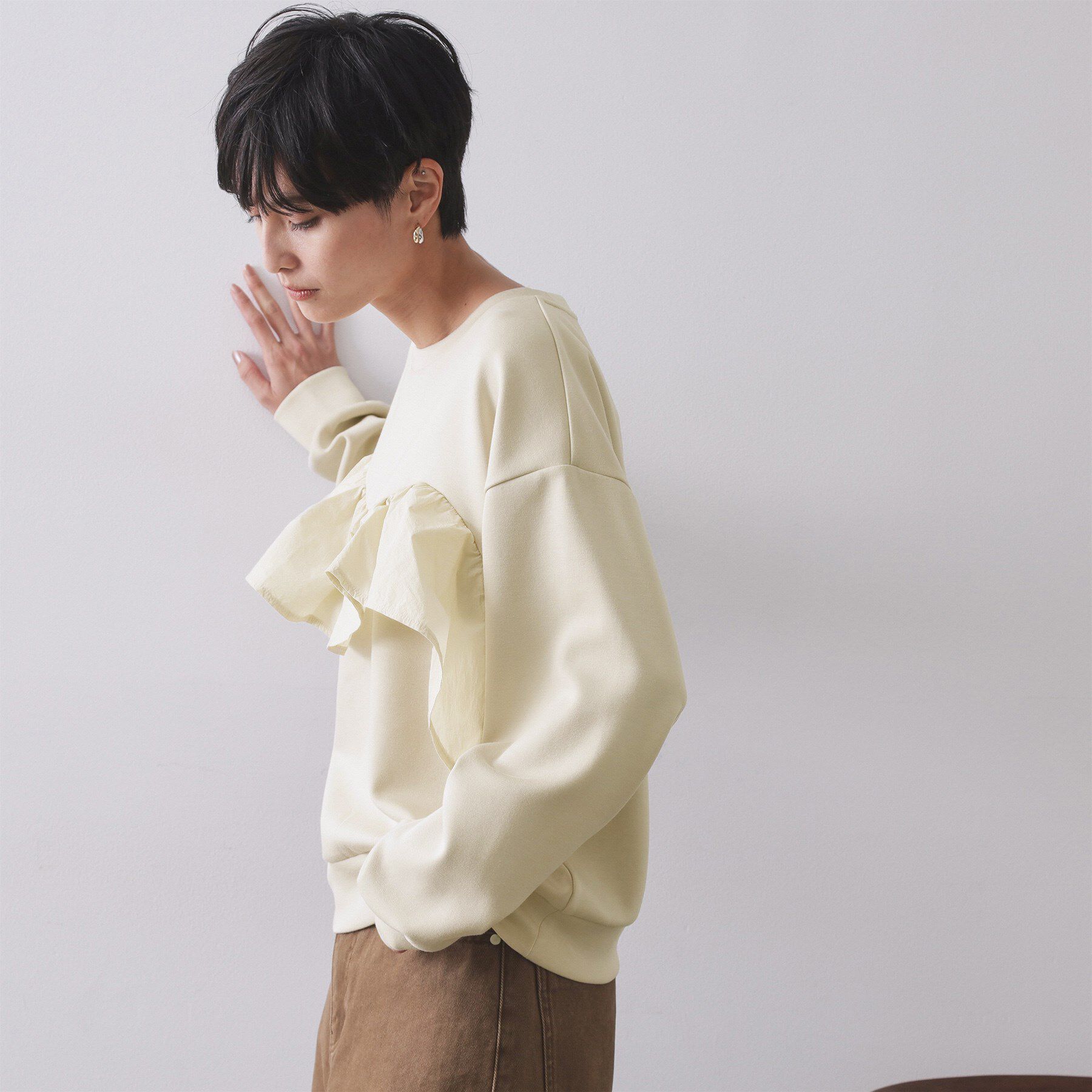 OPAQUE.CLIP「フリルドッキングトップス【洗濯機OK】」|Tシャツ・カットソー|