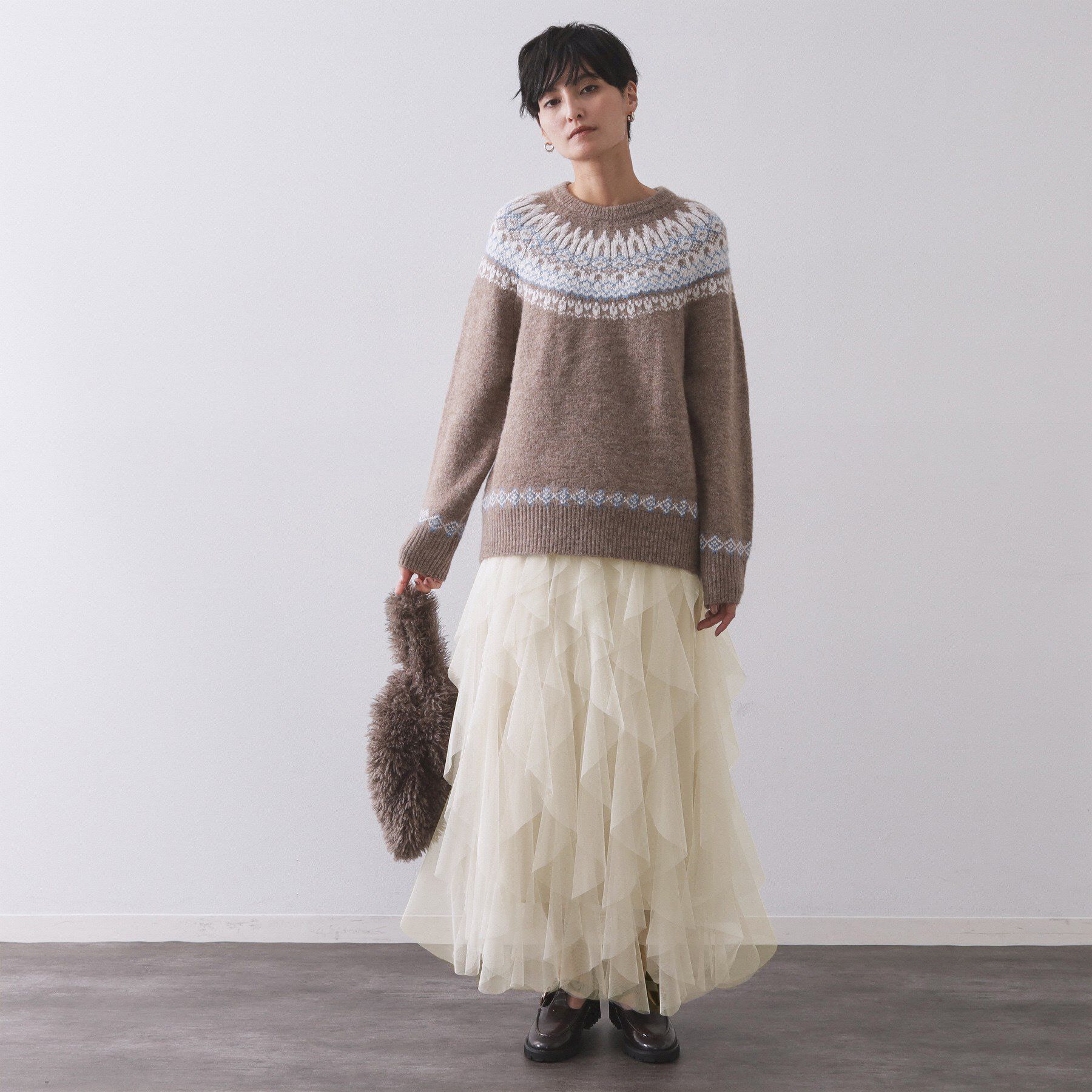 OPAQUE.CLIP「ラッフルチュールイージースカート【洗濯機OK】」|スカート|